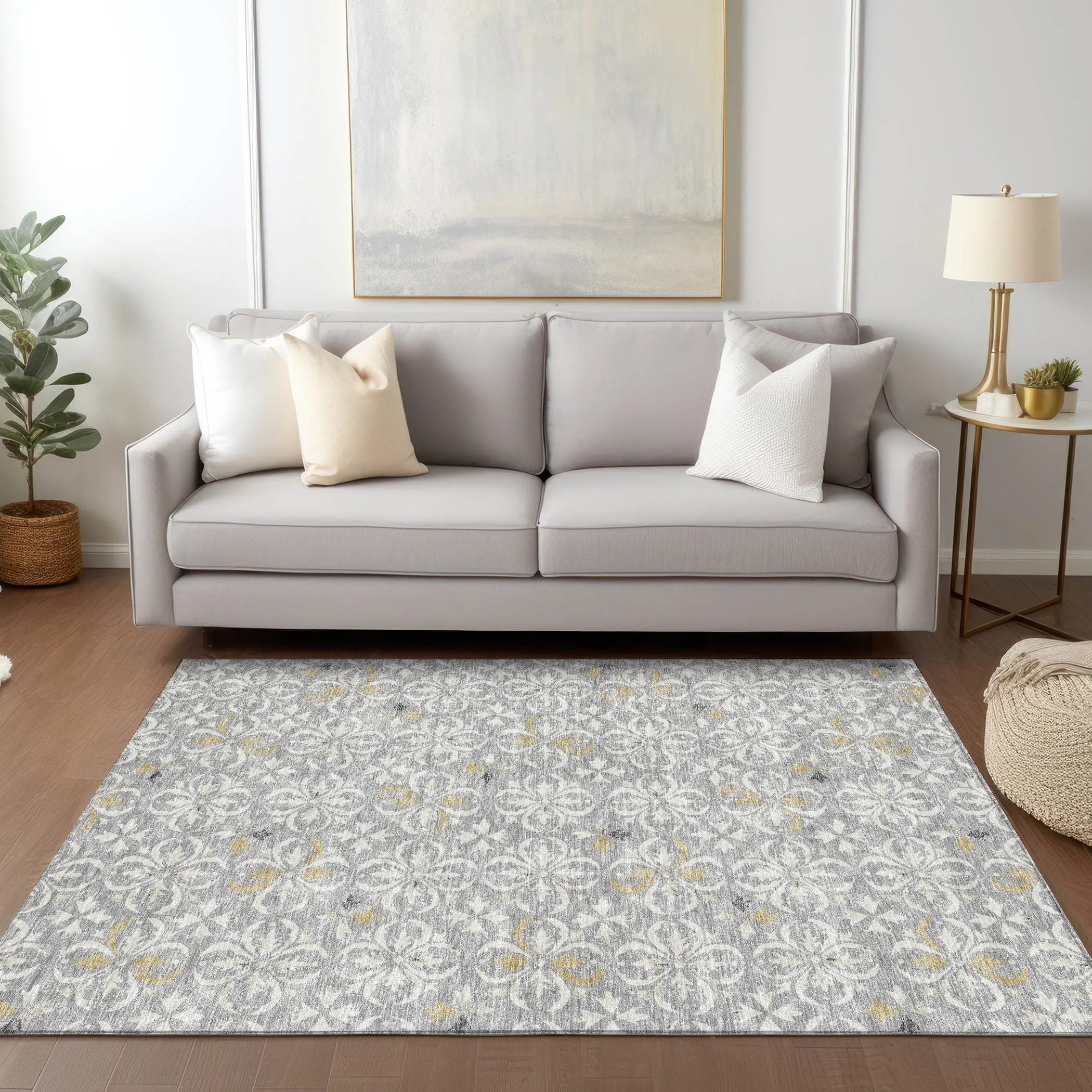 Machine Washable Indoor/ Outdoor Chantille Traditional Medallion Rug