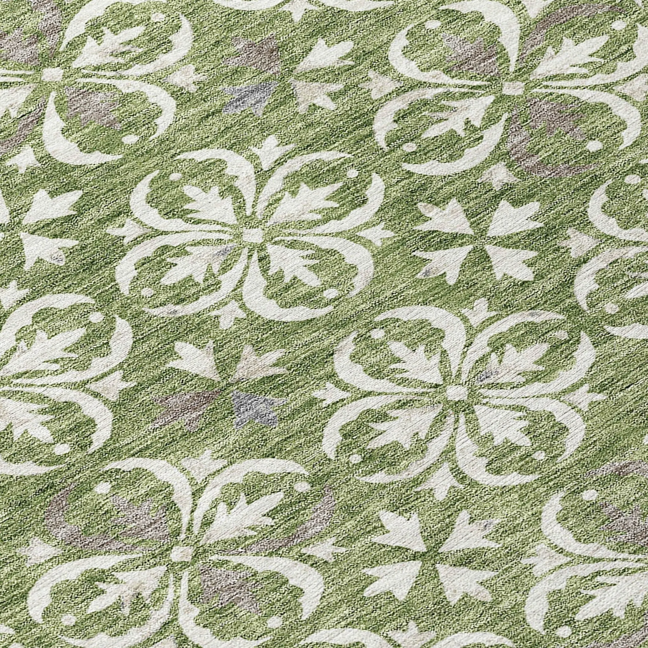 Machine Washable Indoor/ Outdoor Chantille Traditional Medallion Rug