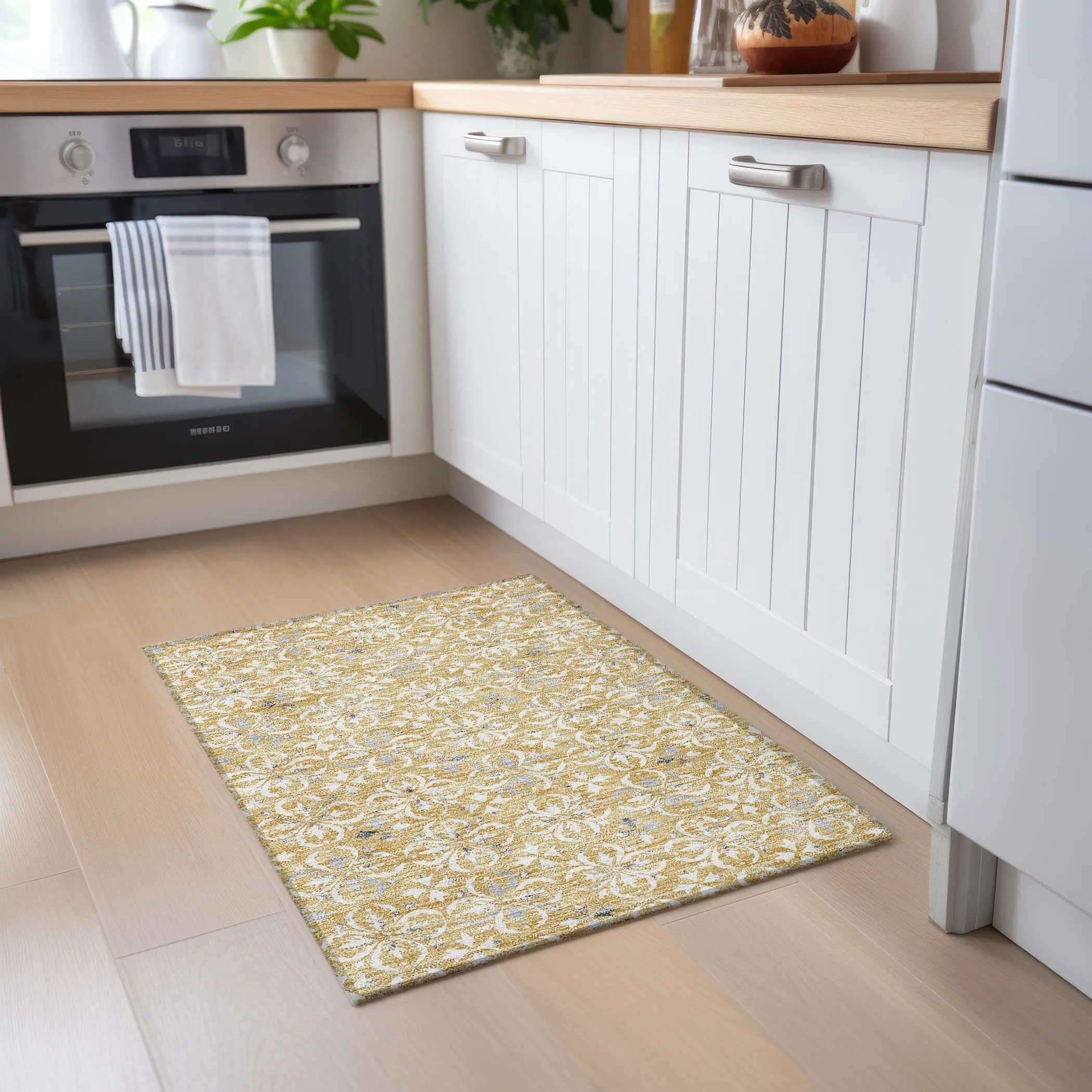 Machine Washable Indoor/ Outdoor Chantille Traditional Medallion Rug