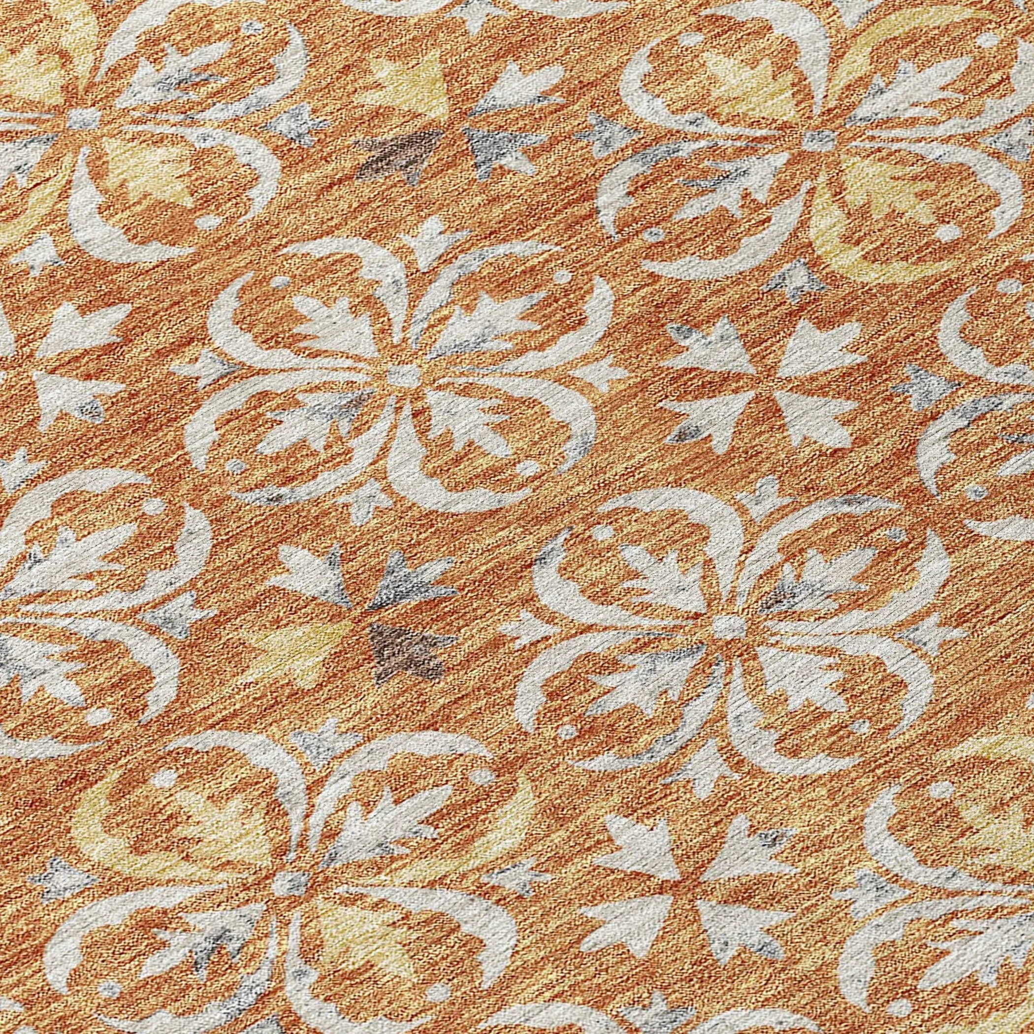 Machine Washable Indoor/ Outdoor Chantille Traditional Medallion Rug