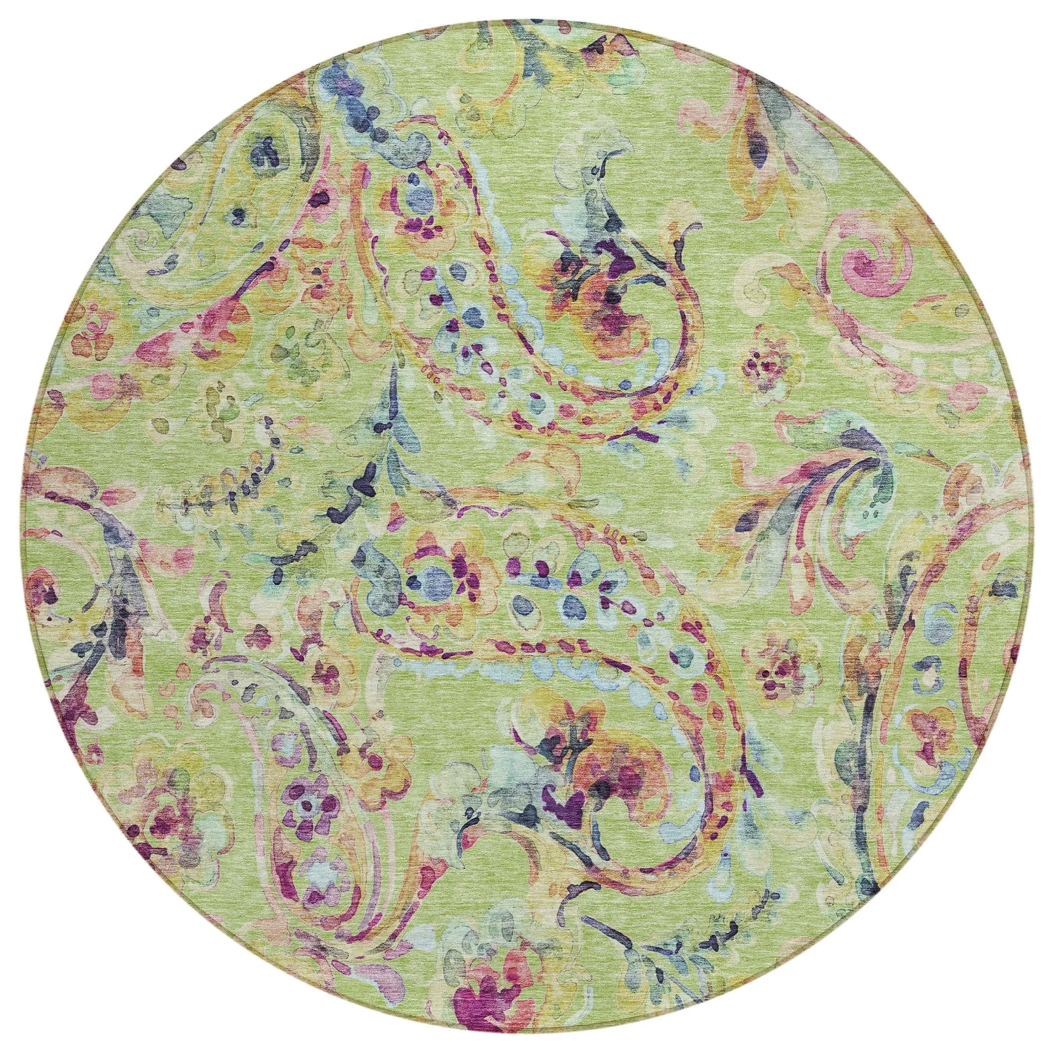 Machine Washable Indoor/ Outdoor Chantille Traditional Scroll Rug