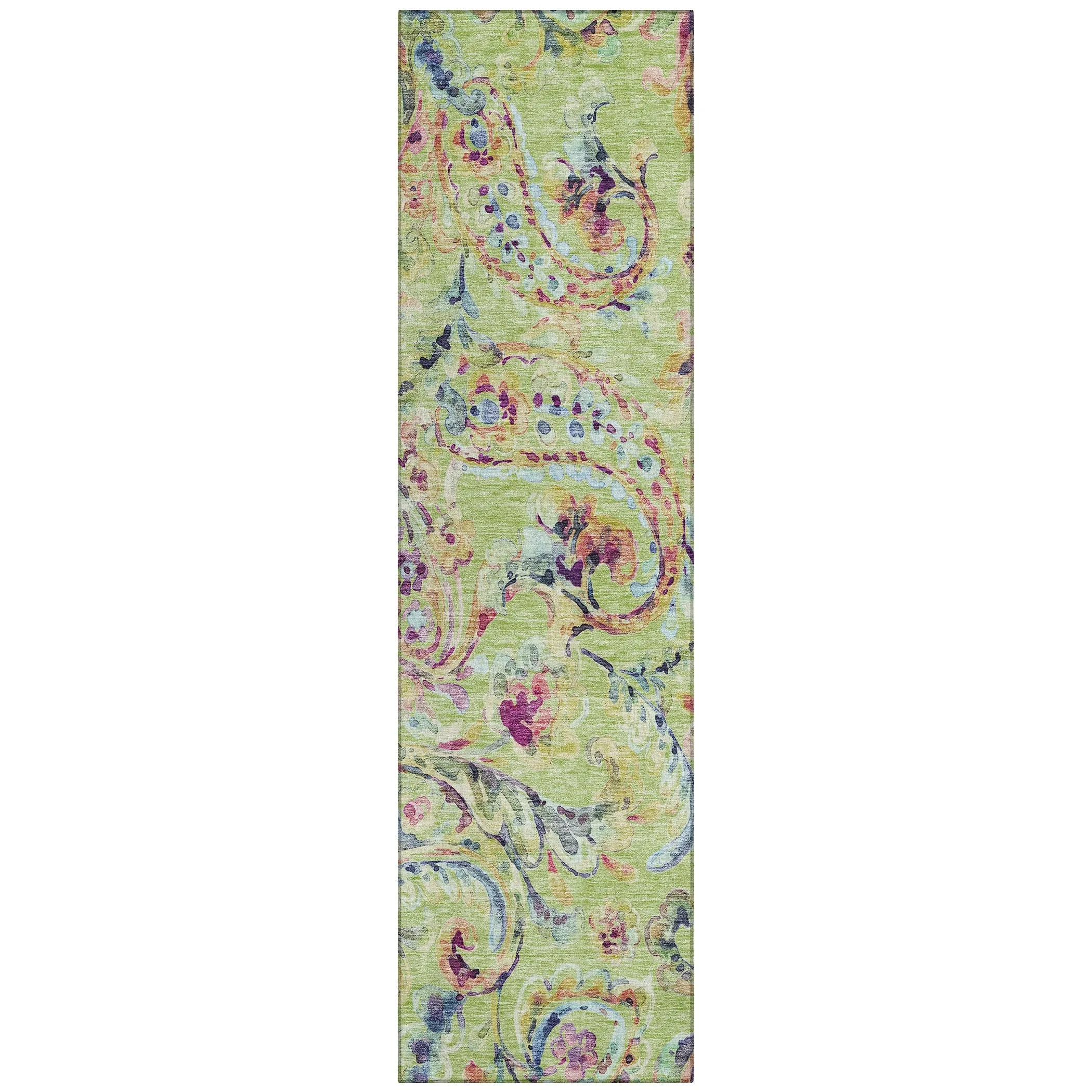 Machine Washable Indoor/ Outdoor Chantille Traditional Scroll Rug