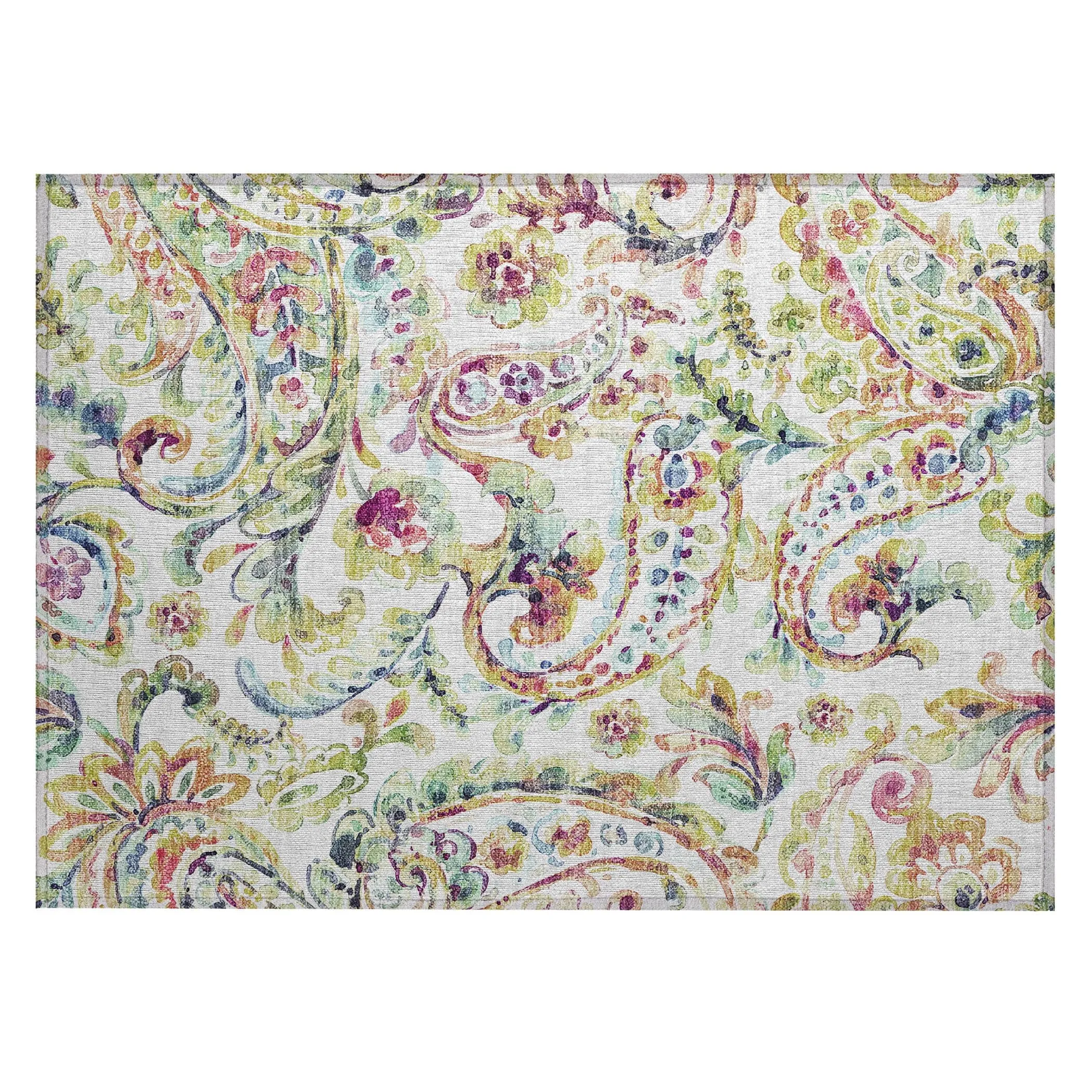 Machine Washable Indoor/ Outdoor Chantille Traditional Scroll Rug
