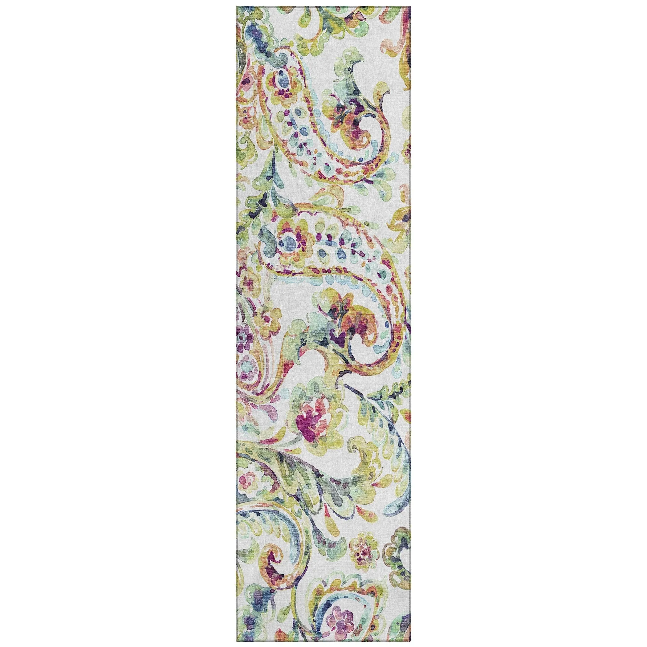 Machine Washable Indoor/ Outdoor Chantille Traditional Scroll Rug