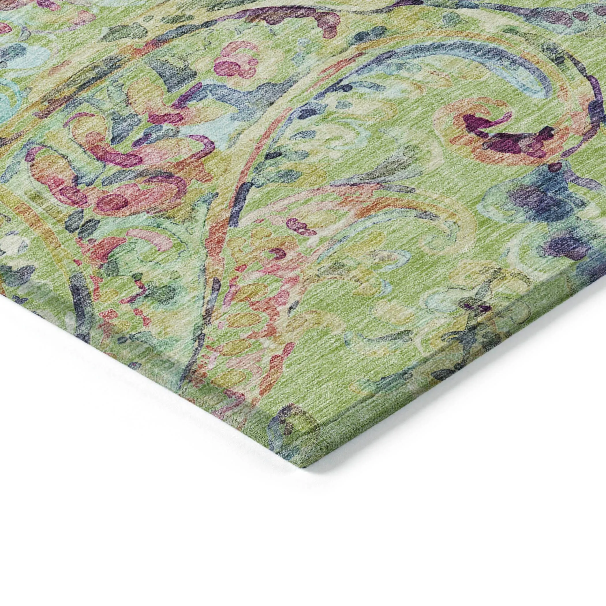 Machine Washable Indoor/ Outdoor Chantille Traditional Scroll Rug