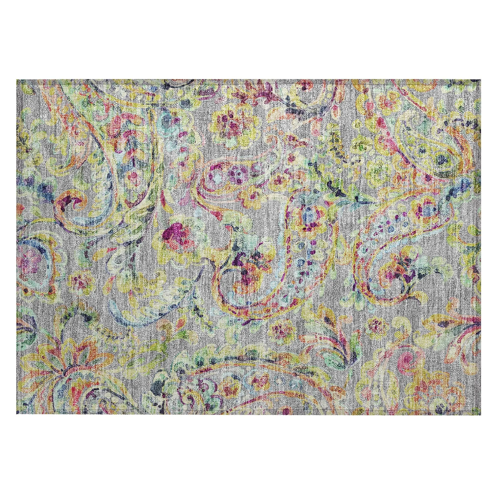 Machine Washable Indoor/ Outdoor Chantille Traditional Scroll Rug