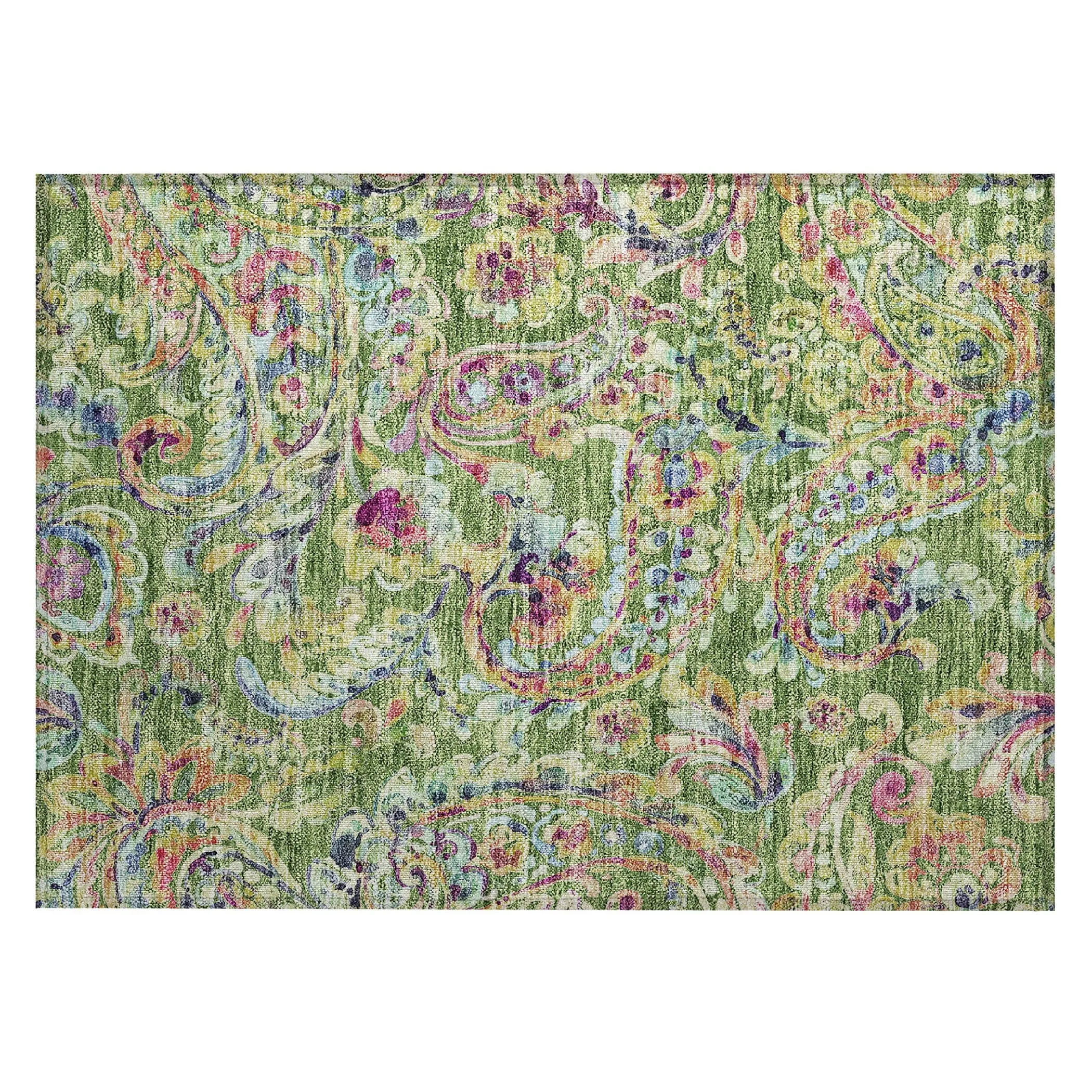 Machine Washable Indoor/ Outdoor Chantille Traditional Scroll Rug