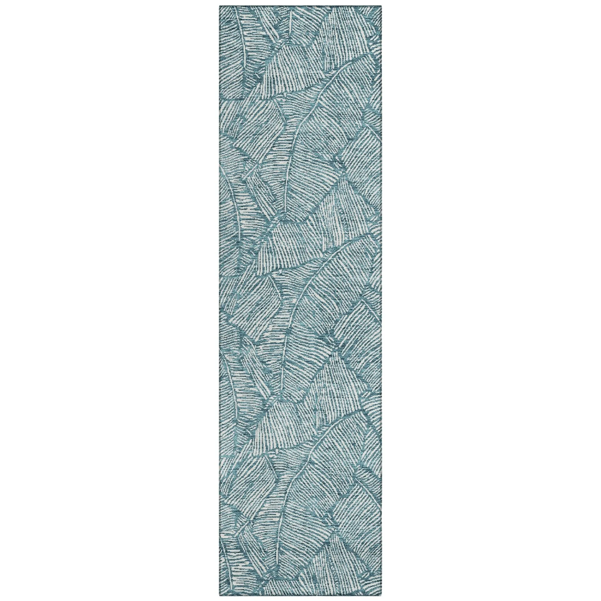 Machine Washable Indoor/ Outdoor Chantille Tropical Palm Rug