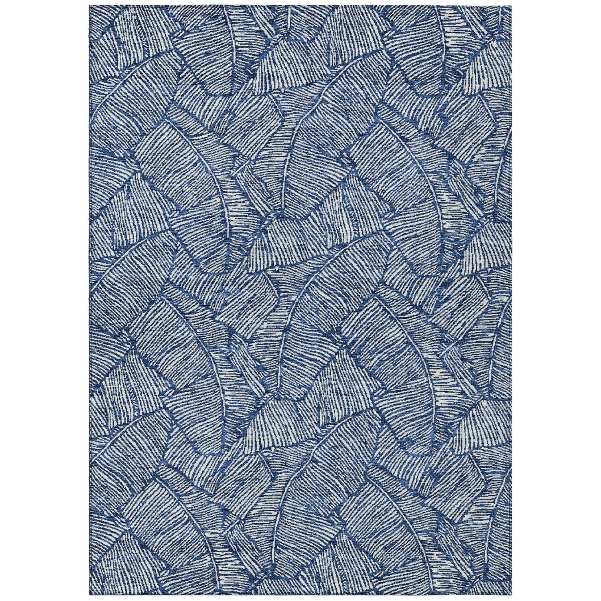 Machine Washable Indoor/ Outdoor Chantille Tropical Palm Rug