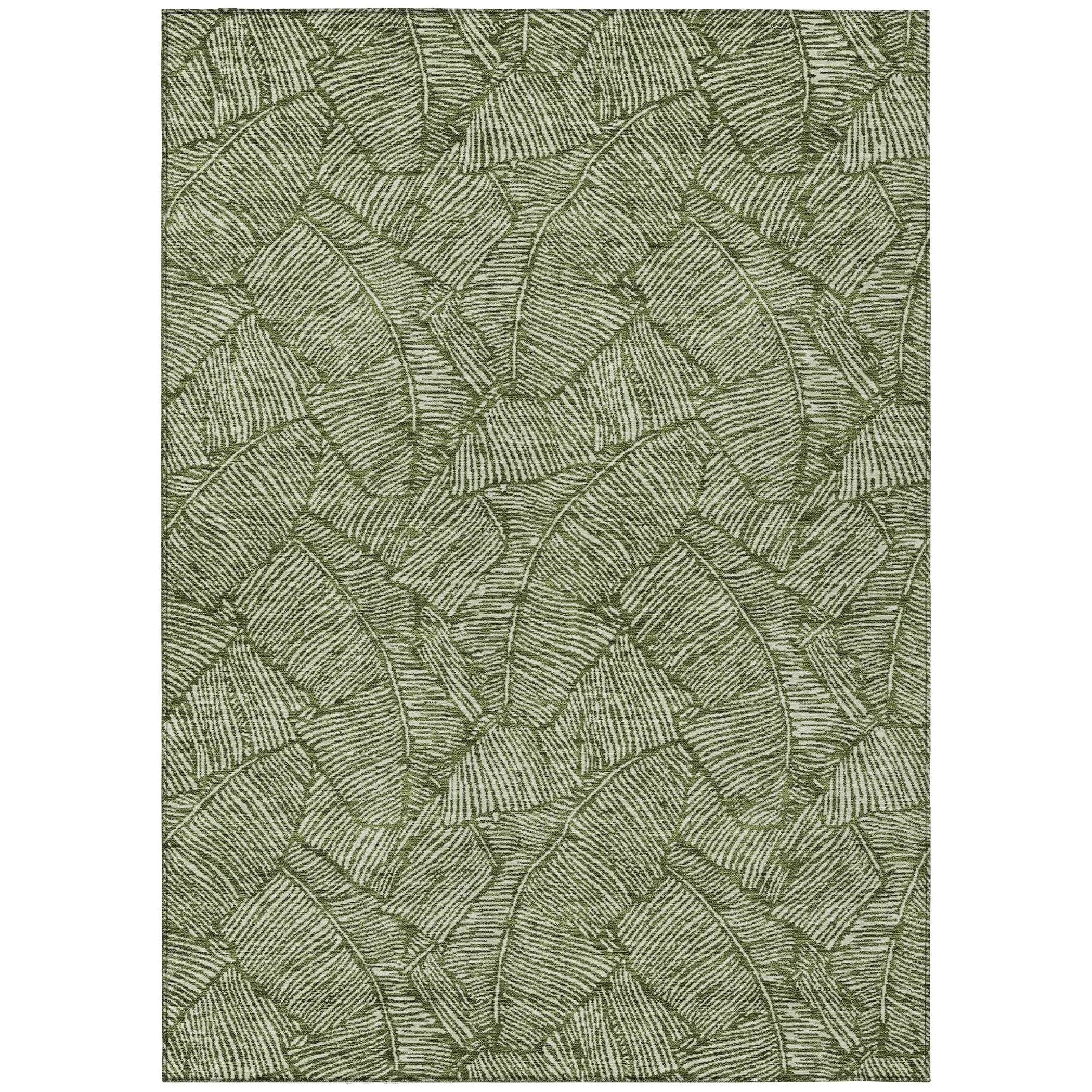 Machine Washable Indoor/ Outdoor Chantille Tropical Palm Rug