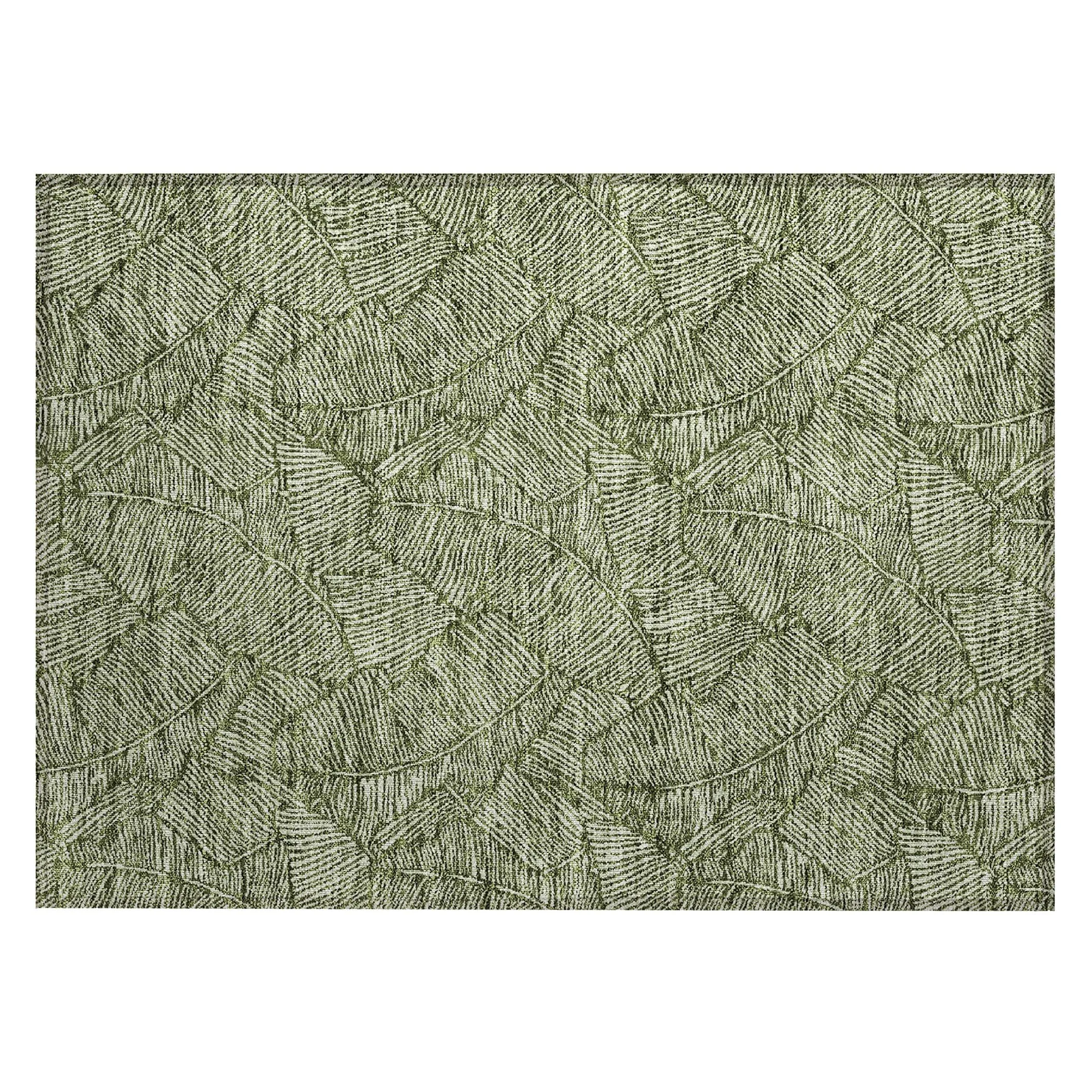 Machine Washable Indoor/ Outdoor Chantille Tropical Palm Rug