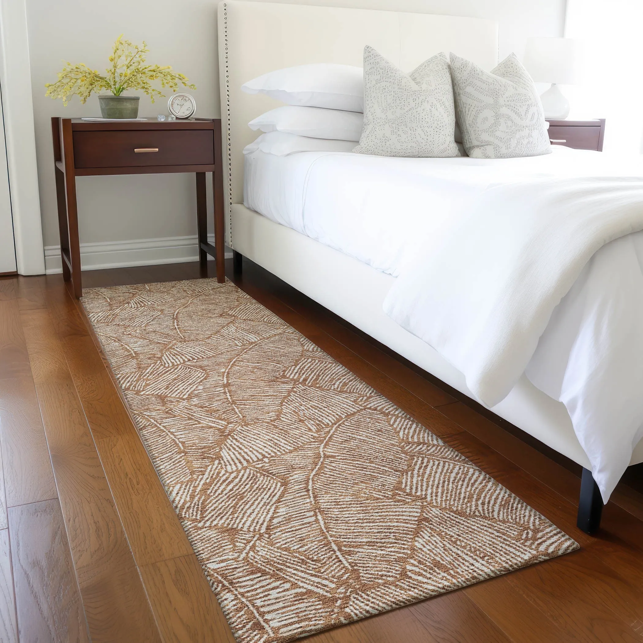 Machine Washable Indoor/ Outdoor Chantille Tropical Palm Rug