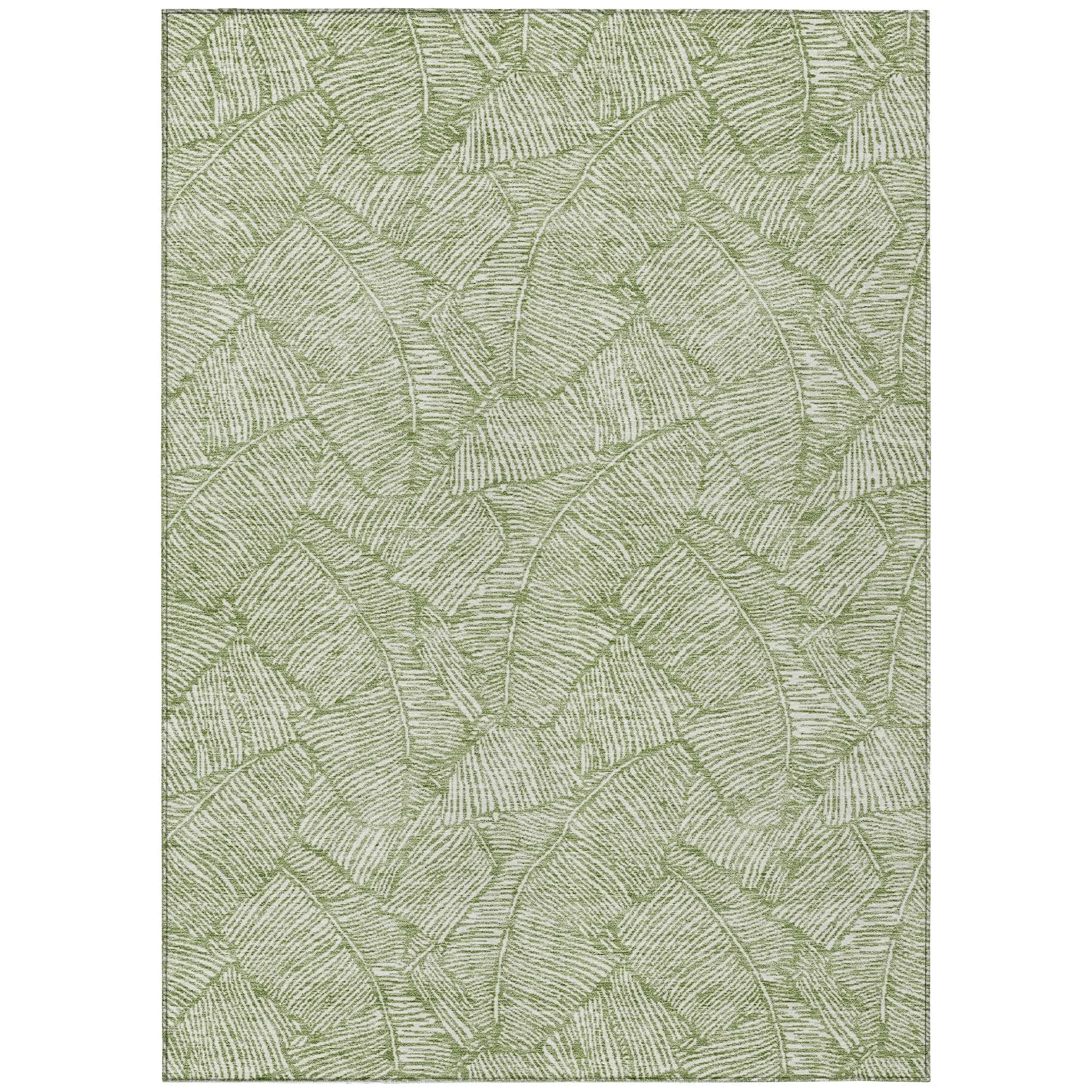 Machine Washable Indoor/ Outdoor Chantille Tropical Palm Rug