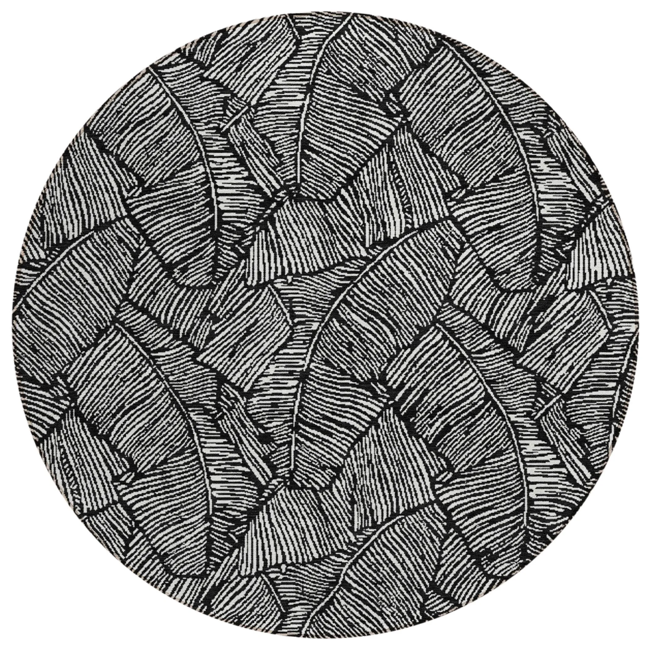 Machine Washable Indoor/ Outdoor Chantille Tropical Palm Rug