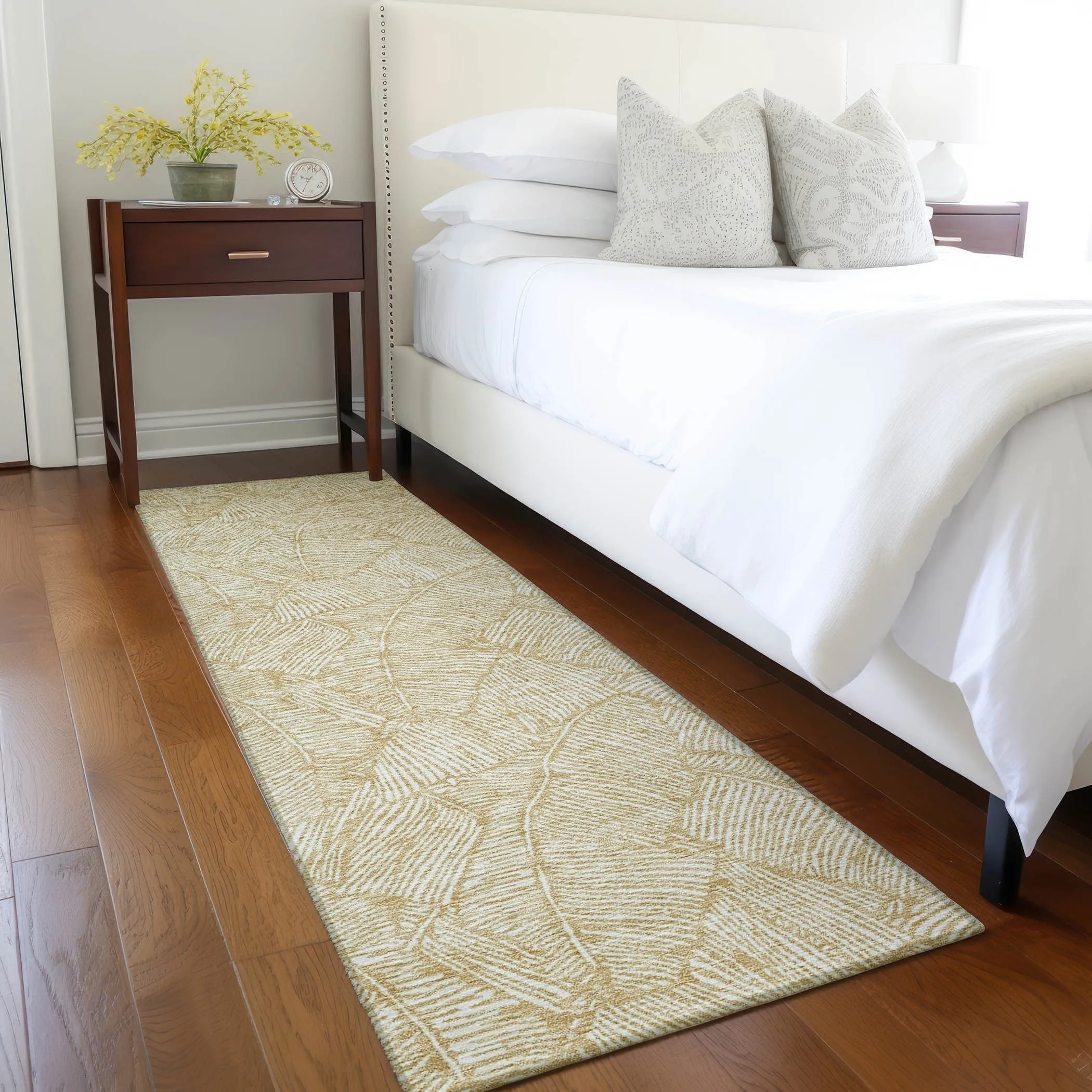 Machine Washable Indoor/ Outdoor Chantille Tropical Palm Rug