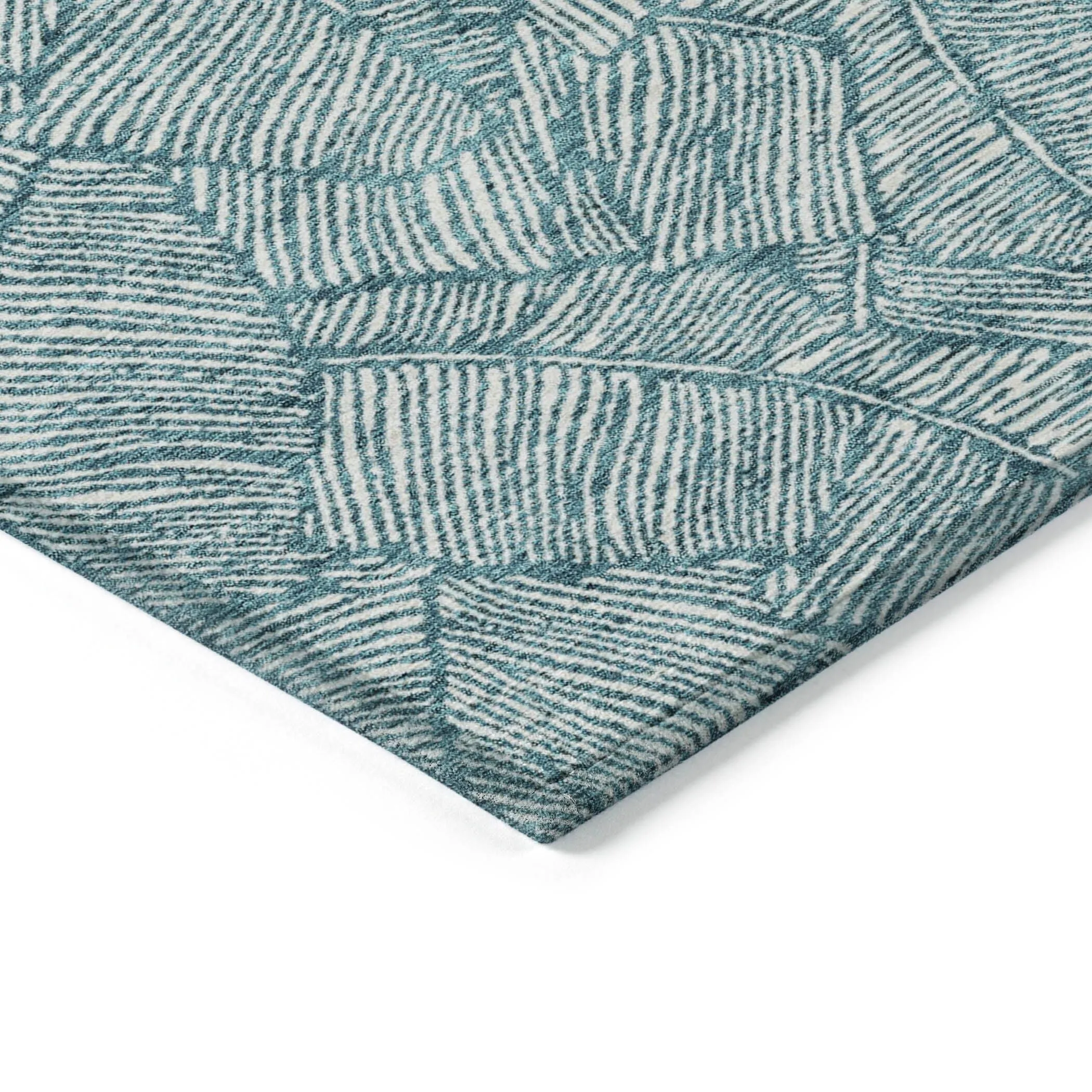 Machine Washable Indoor/ Outdoor Chantille Tropical Palm Rug