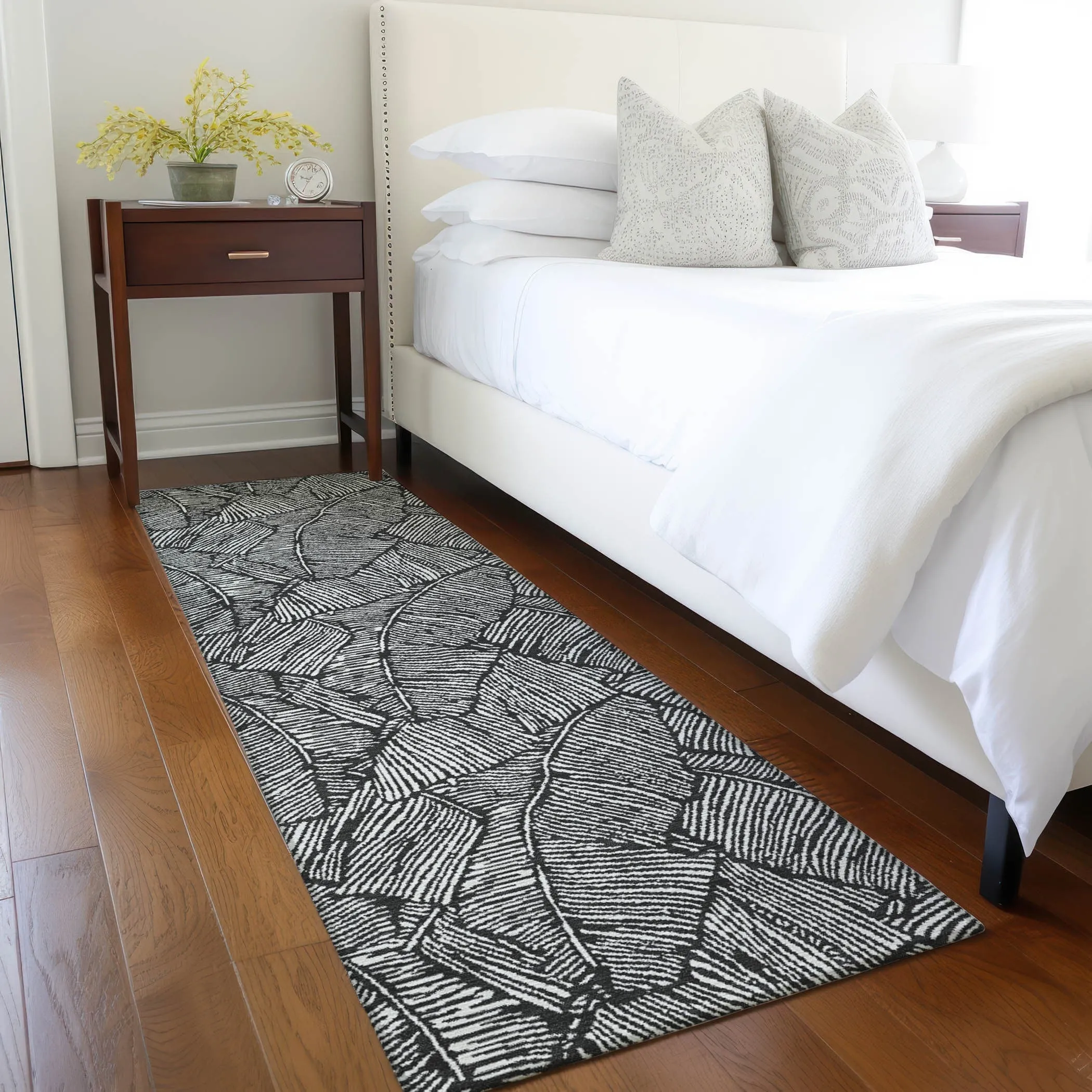 Machine Washable Indoor/ Outdoor Chantille Tropical Palm Rug