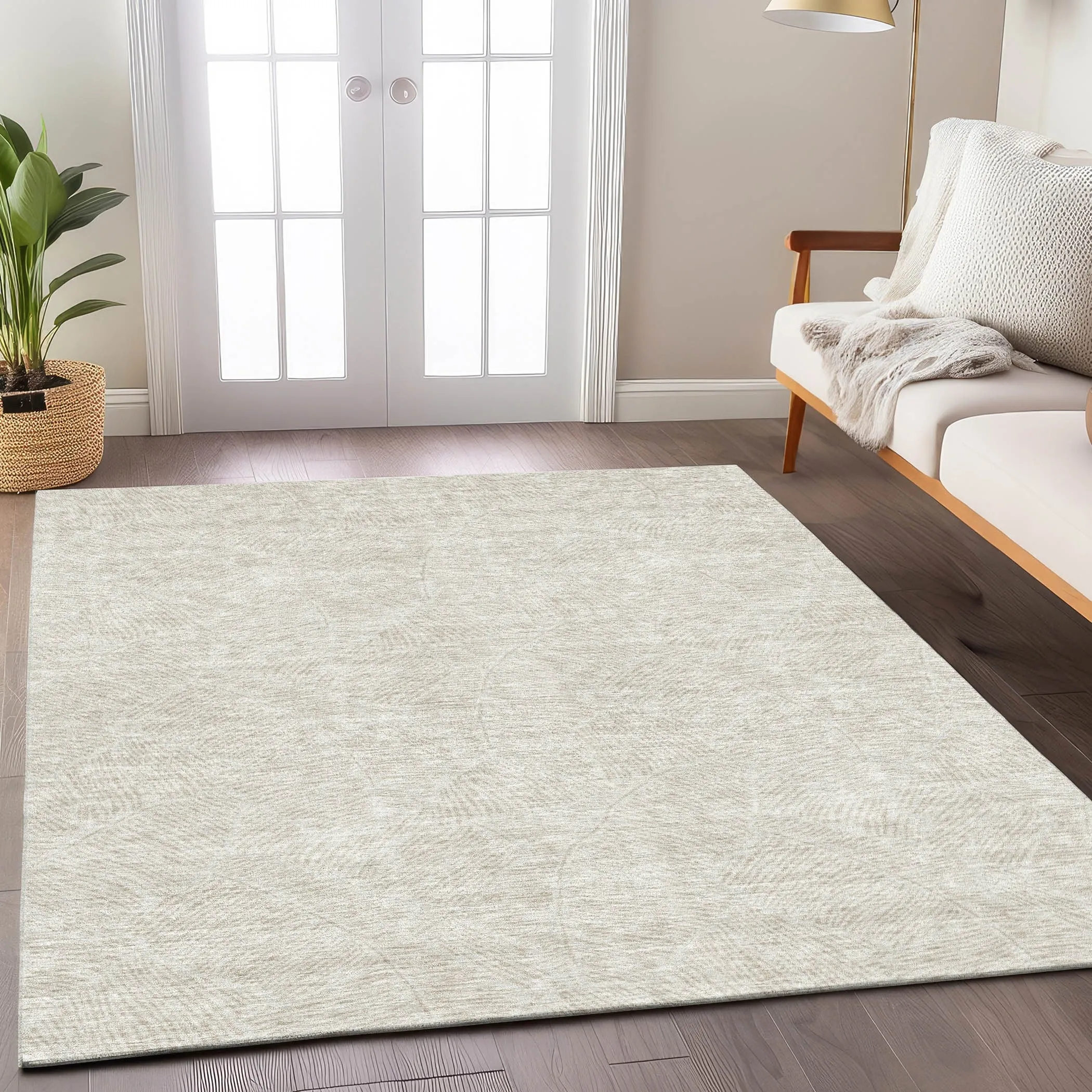 Machine Washable Indoor/ Outdoor Chantille Tropical Palm Rug