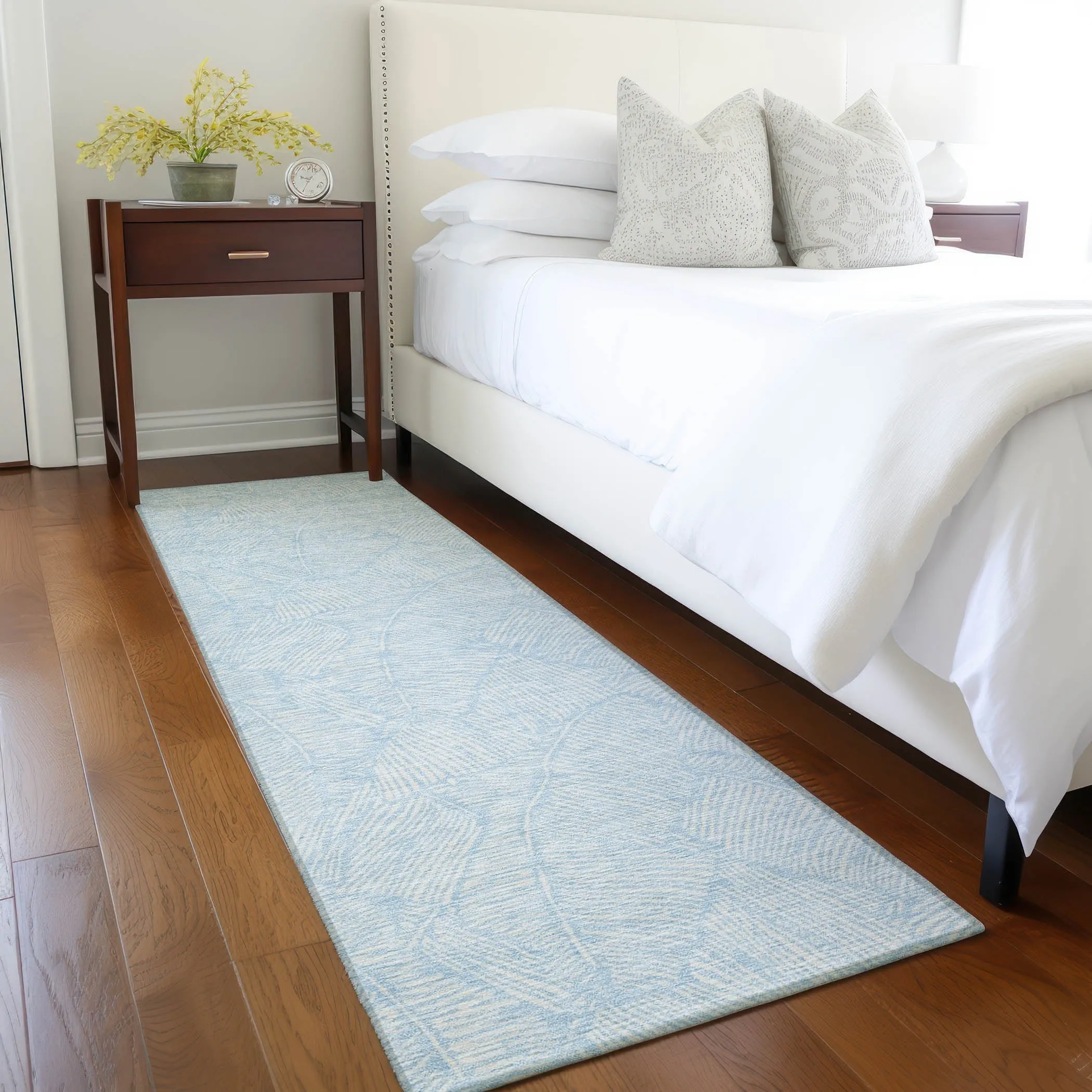 Machine Washable Indoor/ Outdoor Chantille Tropical Palm Rug