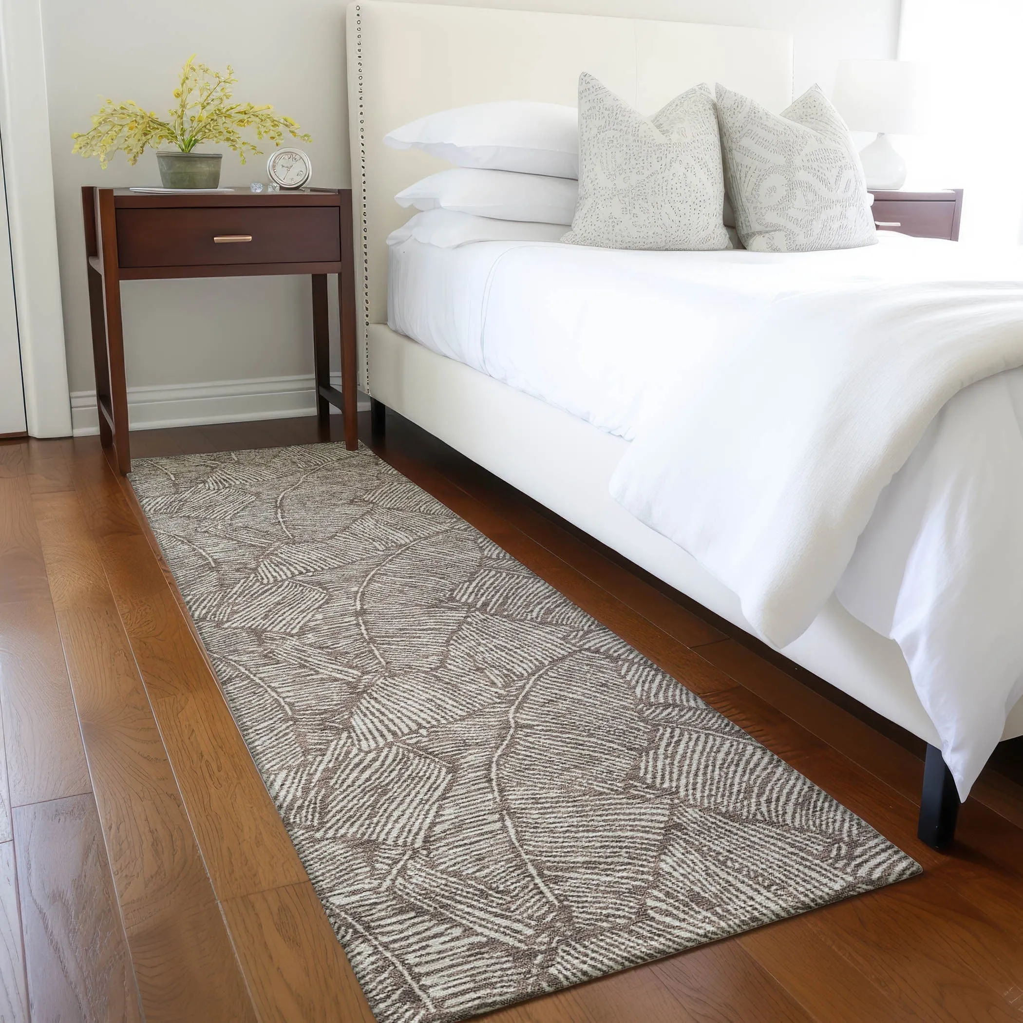 Machine Washable Indoor/ Outdoor Chantille Tropical Palm Rug