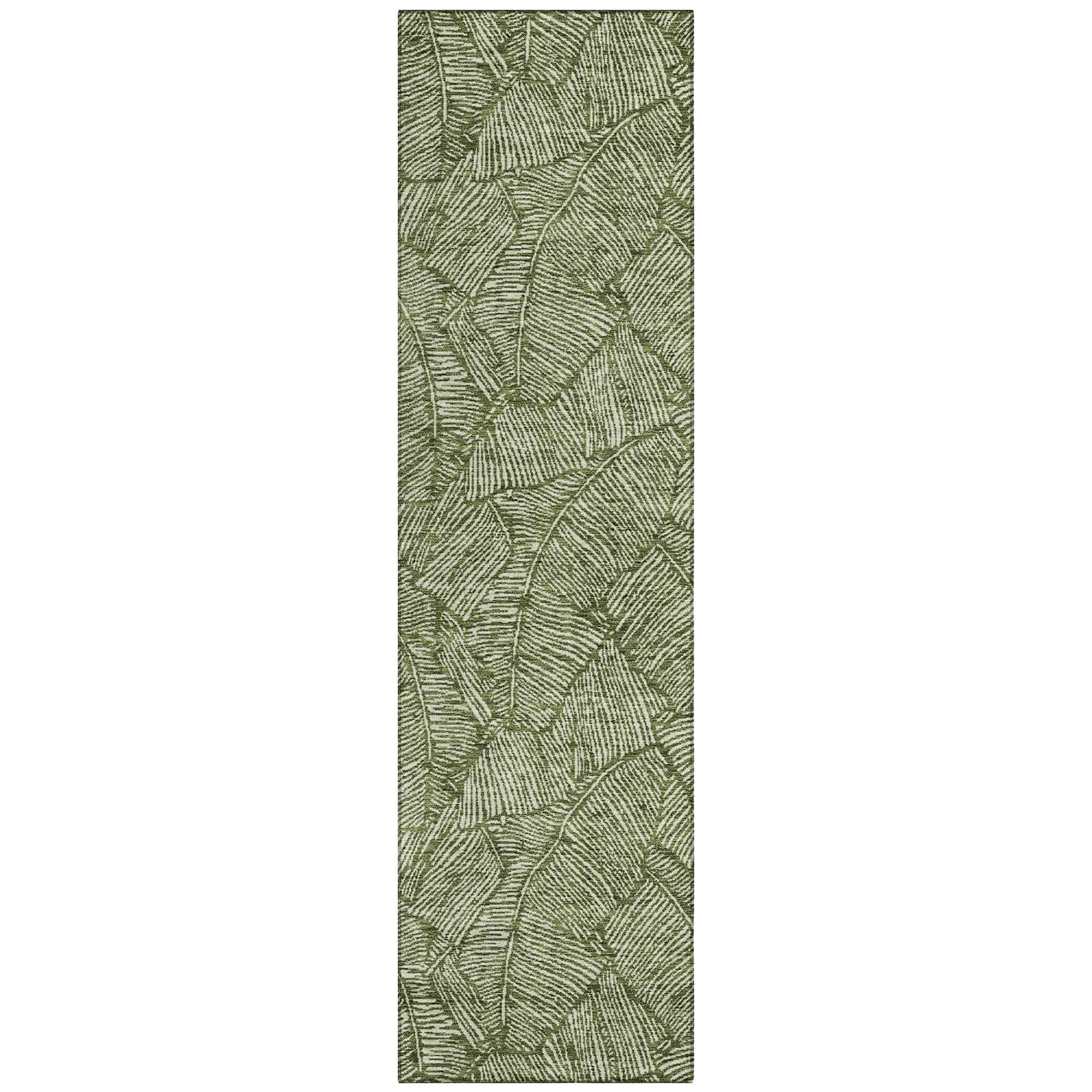 Machine Washable Indoor/ Outdoor Chantille Tropical Palm Rug