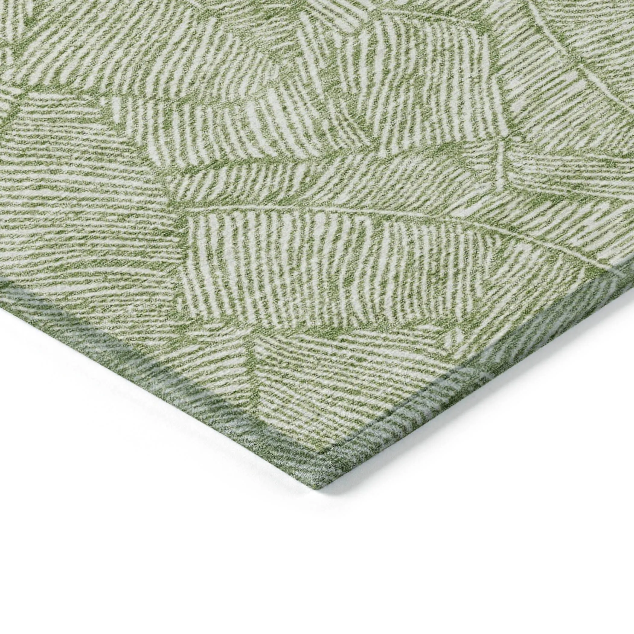 Machine Washable Indoor/ Outdoor Chantille Tropical Palm Rug