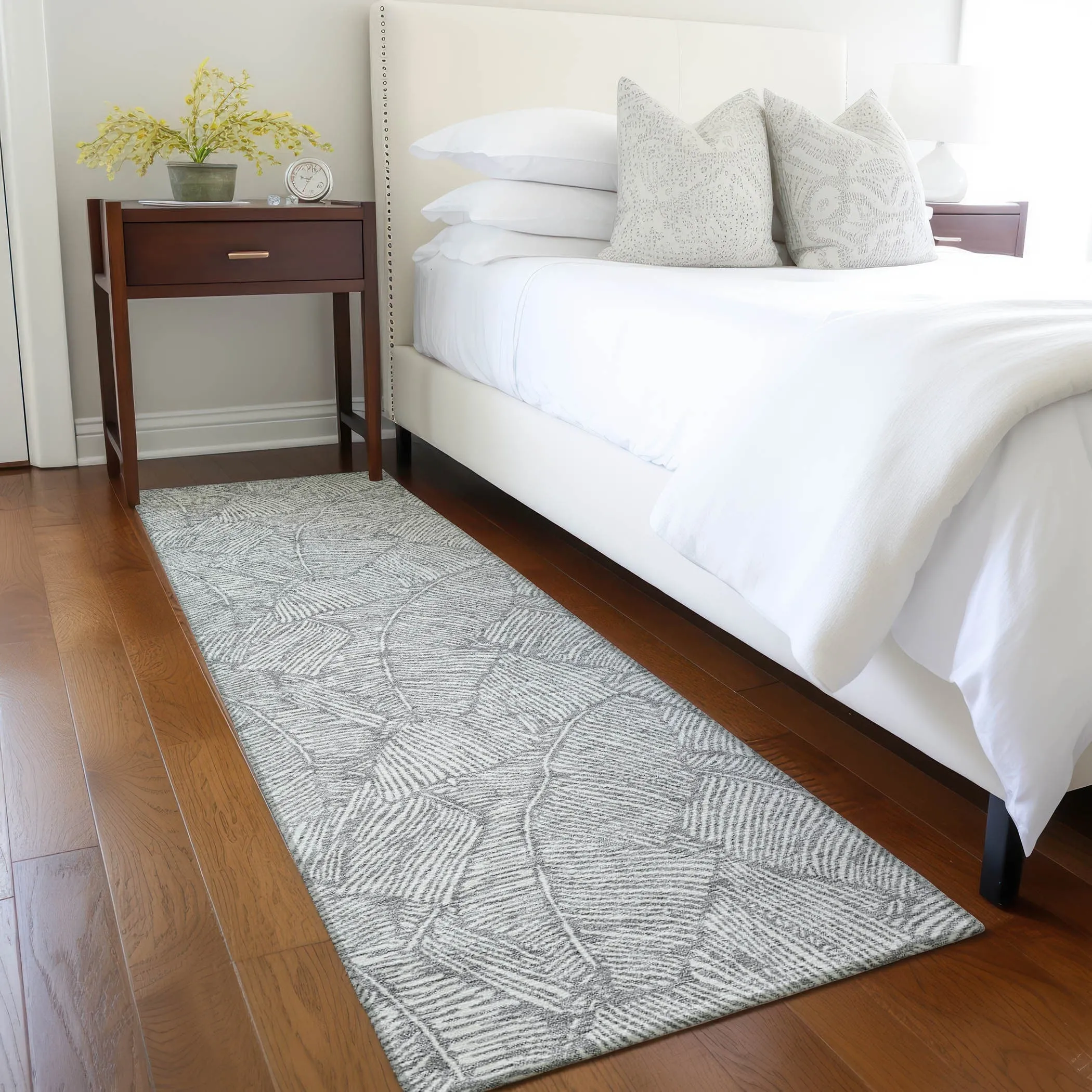 Machine Washable Indoor/ Outdoor Chantille Tropical Palm Rug