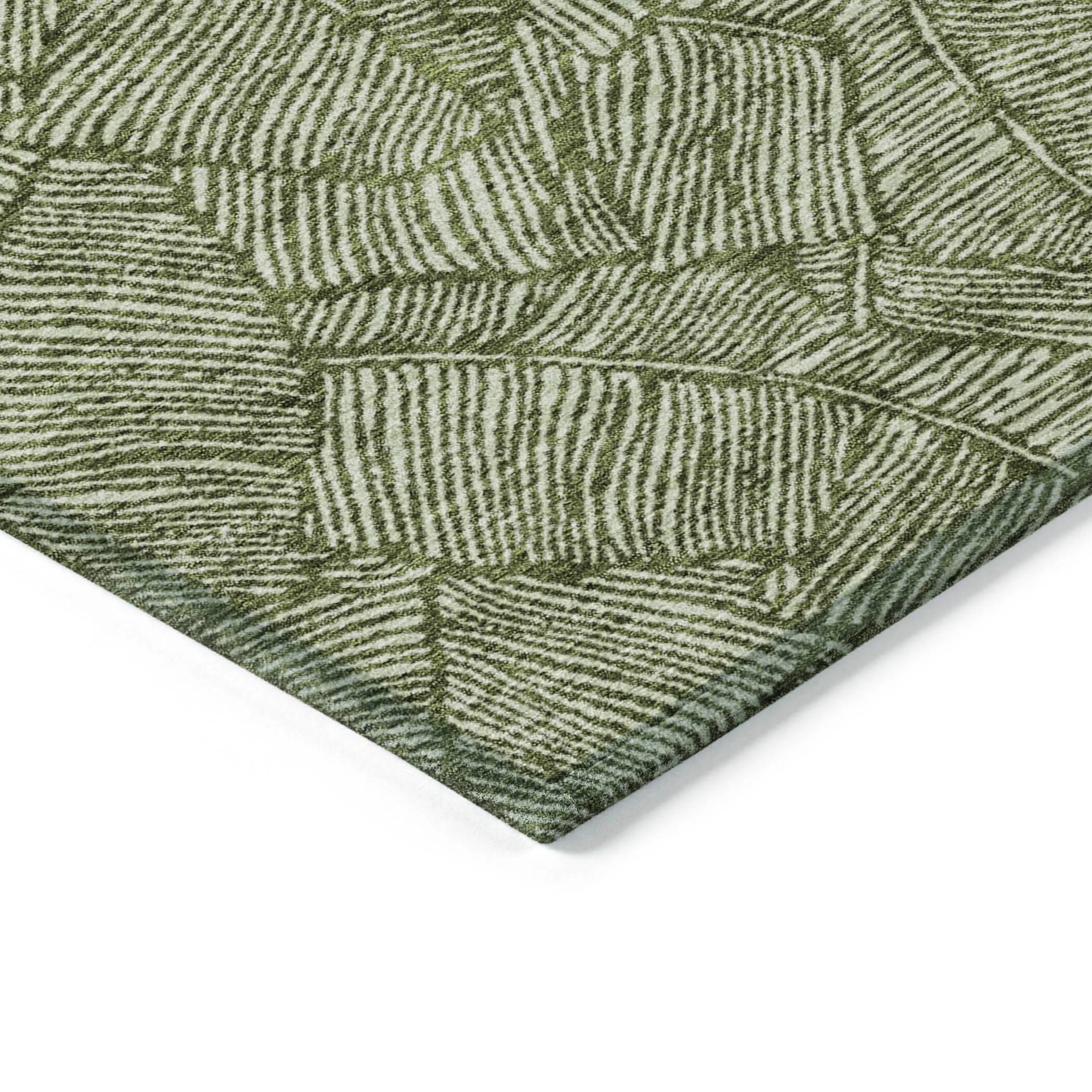 Machine Washable Indoor/ Outdoor Chantille Tropical Palm Rug