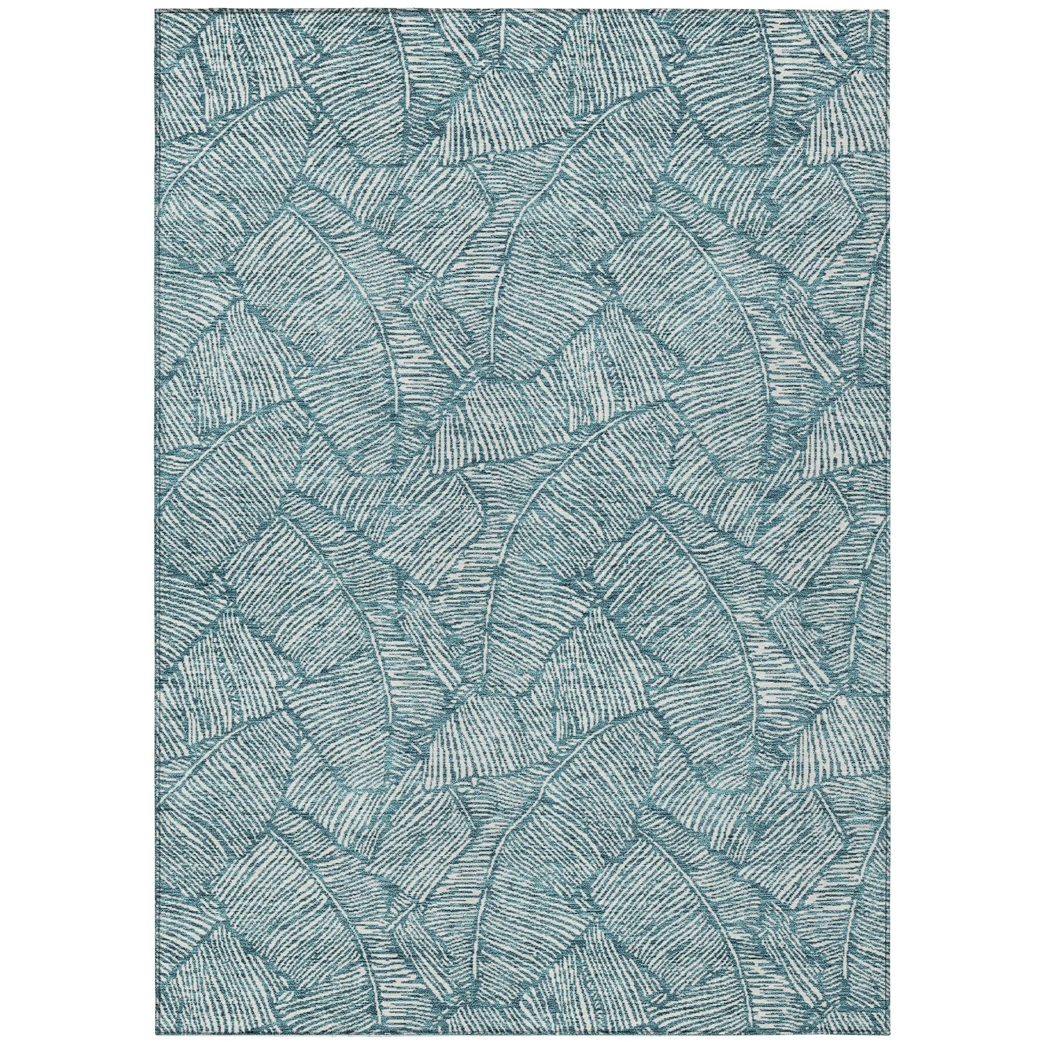 Machine Washable Indoor/ Outdoor Chantille Tropical Palm Rug
