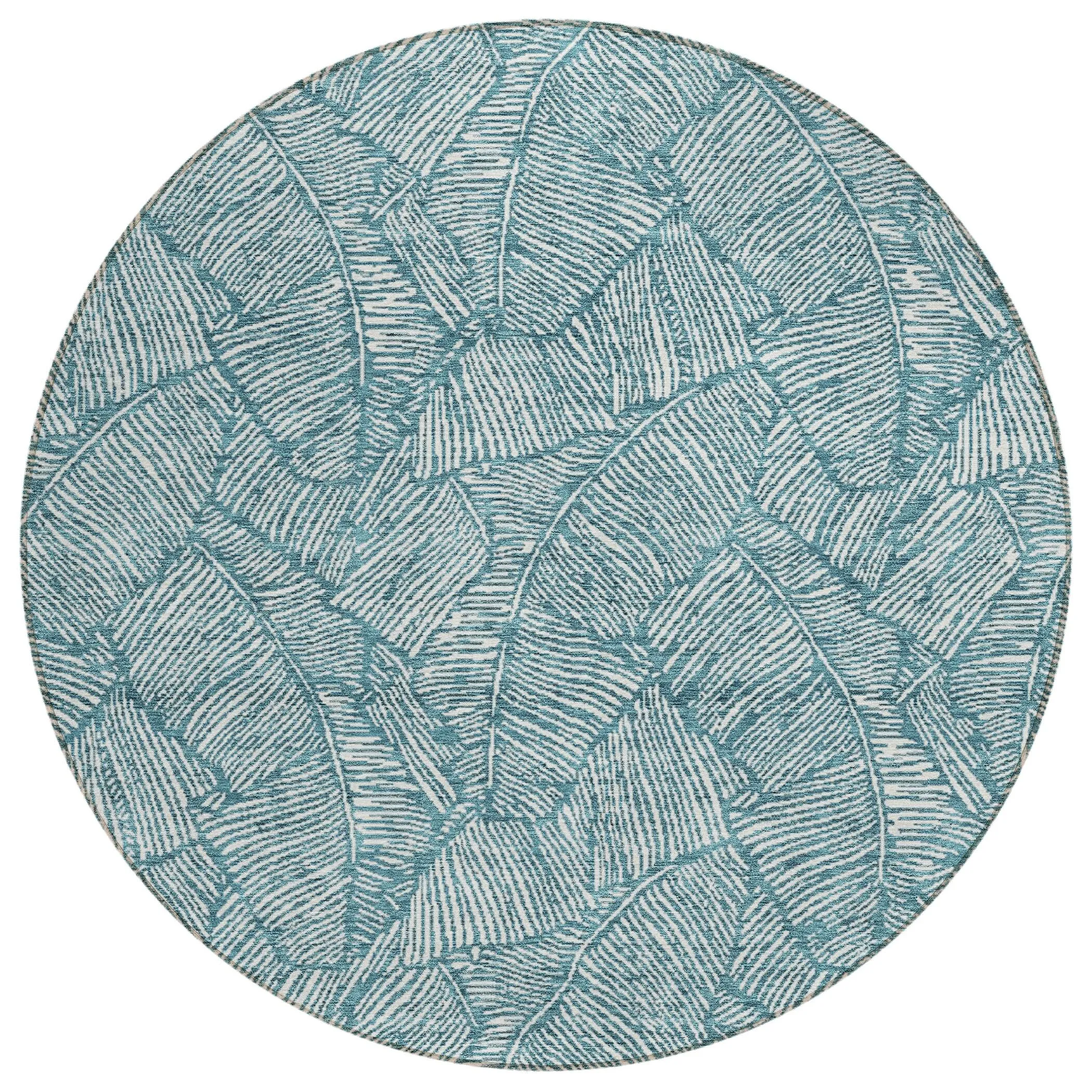 Machine Washable Indoor/ Outdoor Chantille Tropical Palm Rug