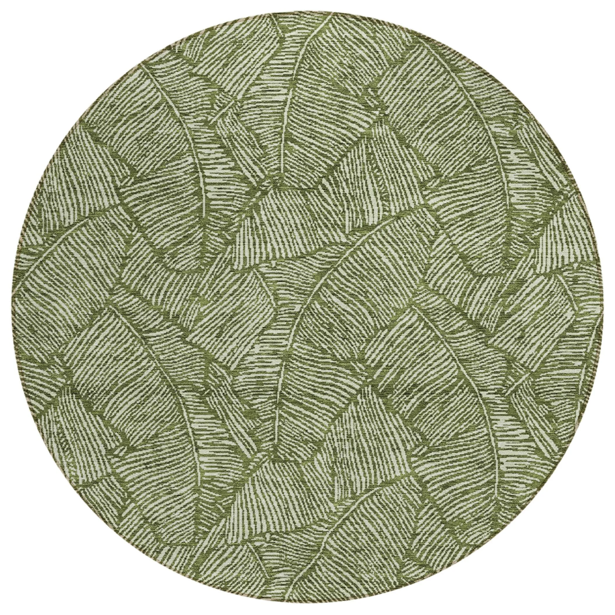 Machine Washable Indoor/ Outdoor Chantille Tropical Palm Rug