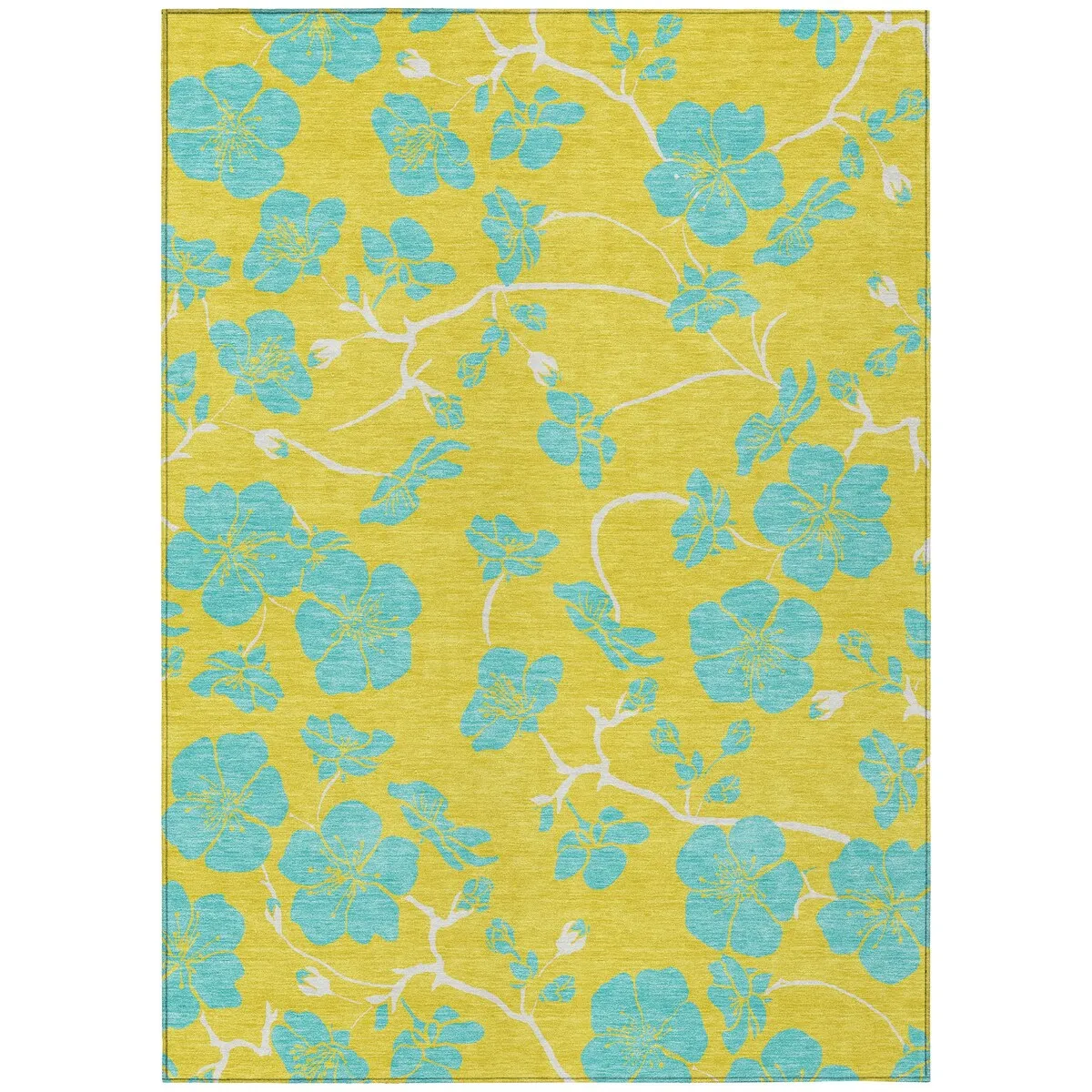 Machine Washable Indoor/ Outdoor Floral Zen Chantille Rug