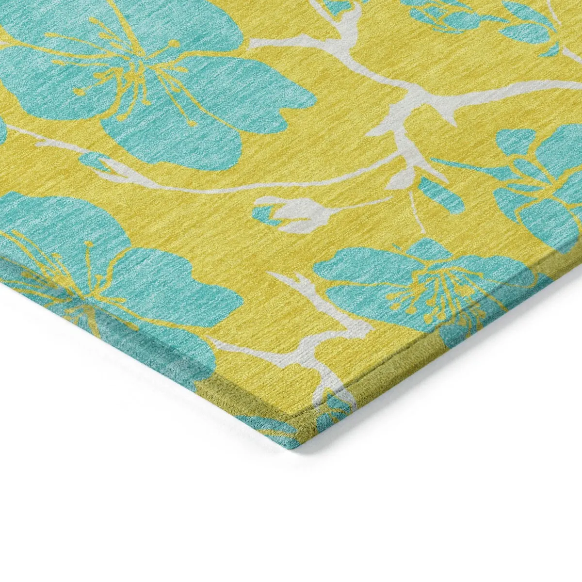 Machine Washable Indoor/ Outdoor Floral Zen Chantille Rug