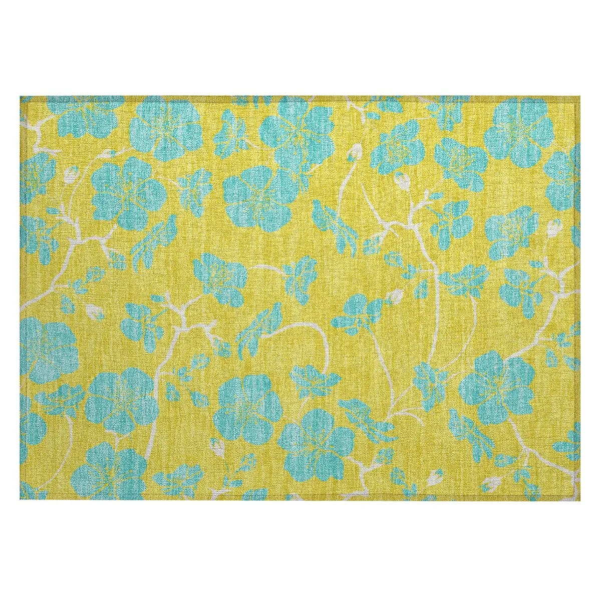 Machine Washable Indoor/ Outdoor Floral Zen Chantille Rug