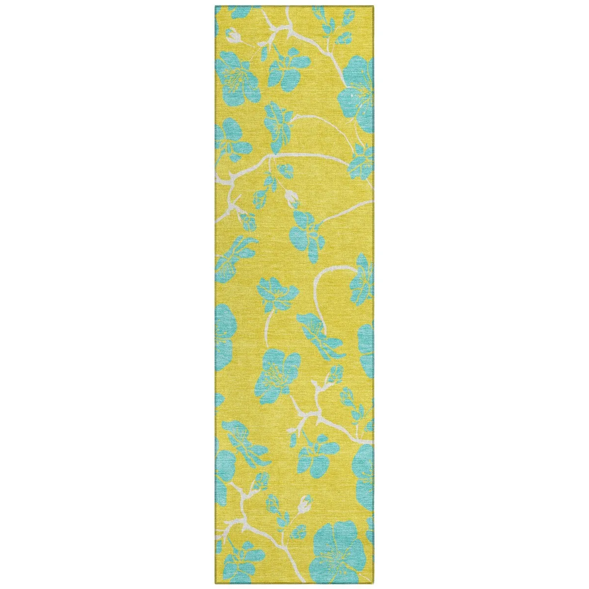 Machine Washable Indoor/ Outdoor Floral Zen Chantille Rug