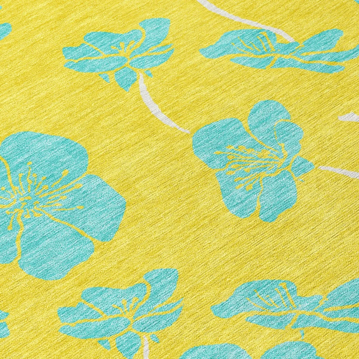 Machine Washable Indoor/ Outdoor Floral Zen Chantille Rug