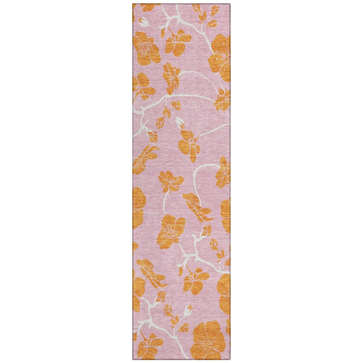 Machine Washable Indoor/ Outdoor Floral Zen Chantille Rug