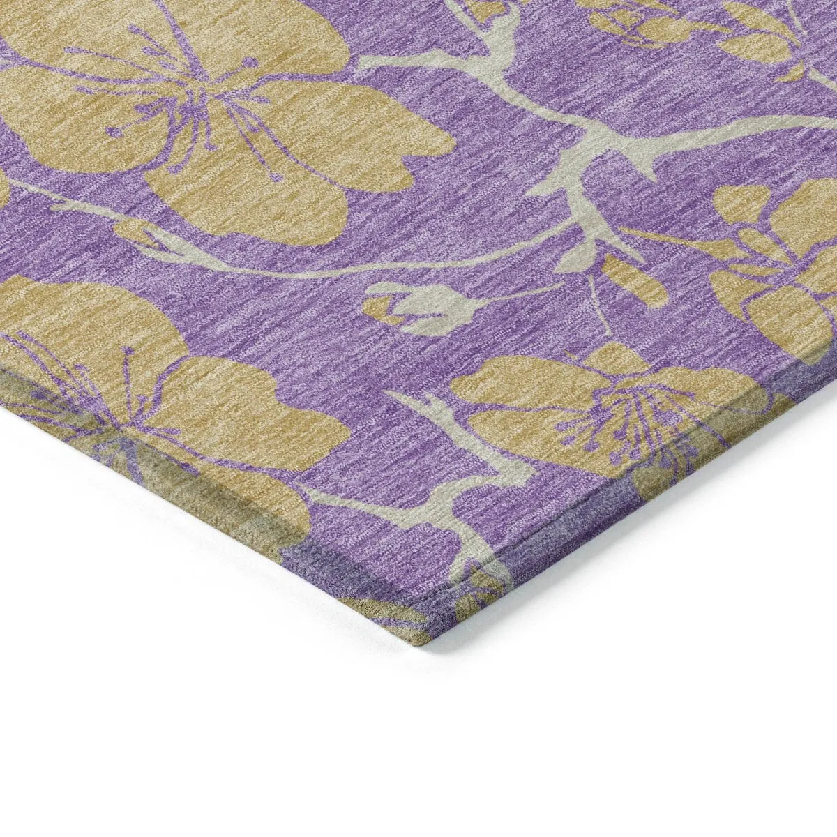 Machine Washable Indoor/ Outdoor Floral Zen Chantille Rug