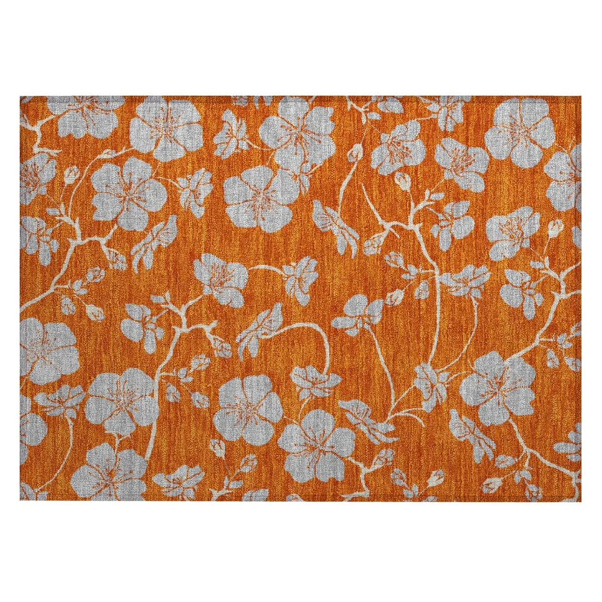 Machine Washable Indoor/ Outdoor Floral Zen Chantille Rug