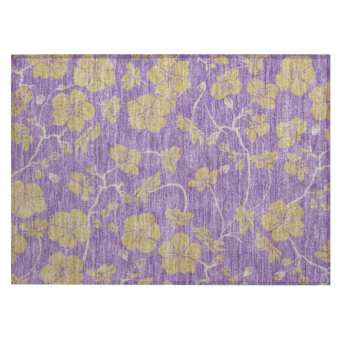 Machine Washable Indoor/ Outdoor Floral Zen Chantille Rug
