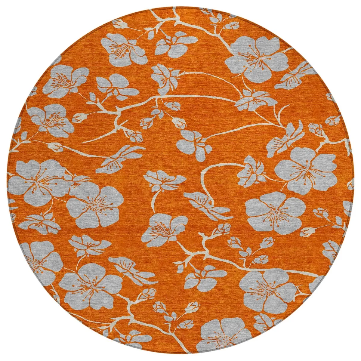 Machine Washable Indoor/ Outdoor Floral Zen Chantille Rug