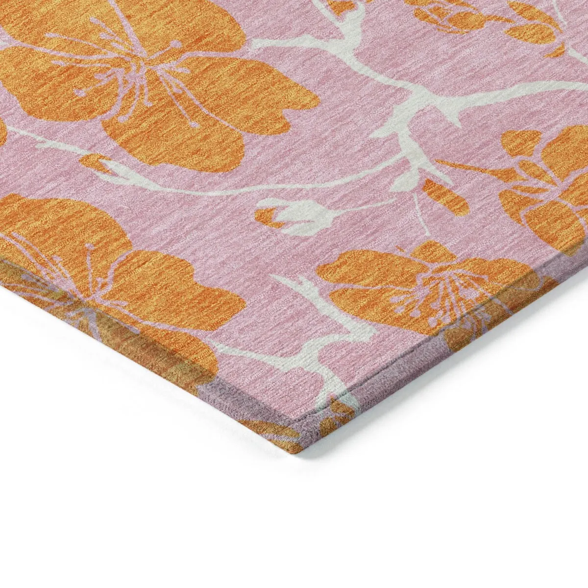 Machine Washable Indoor/ Outdoor Floral Zen Chantille Rug