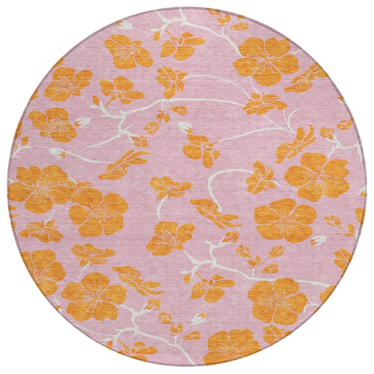 Machine Washable Indoor/ Outdoor Floral Zen Chantille Rug