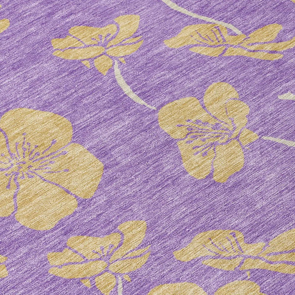 Machine Washable Indoor/ Outdoor Floral Zen Chantille Rug