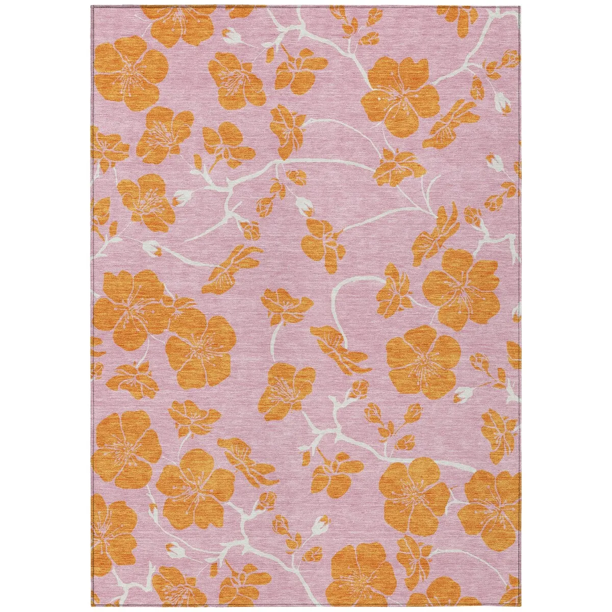 Machine Washable Indoor/ Outdoor Floral Zen Chantille Rug