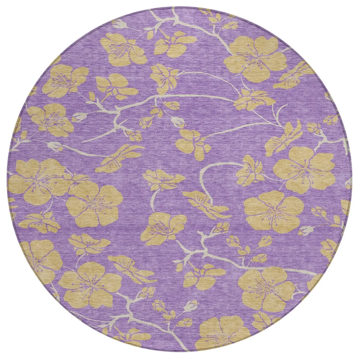 Machine Washable Indoor/ Outdoor Floral Zen Chantille Rug