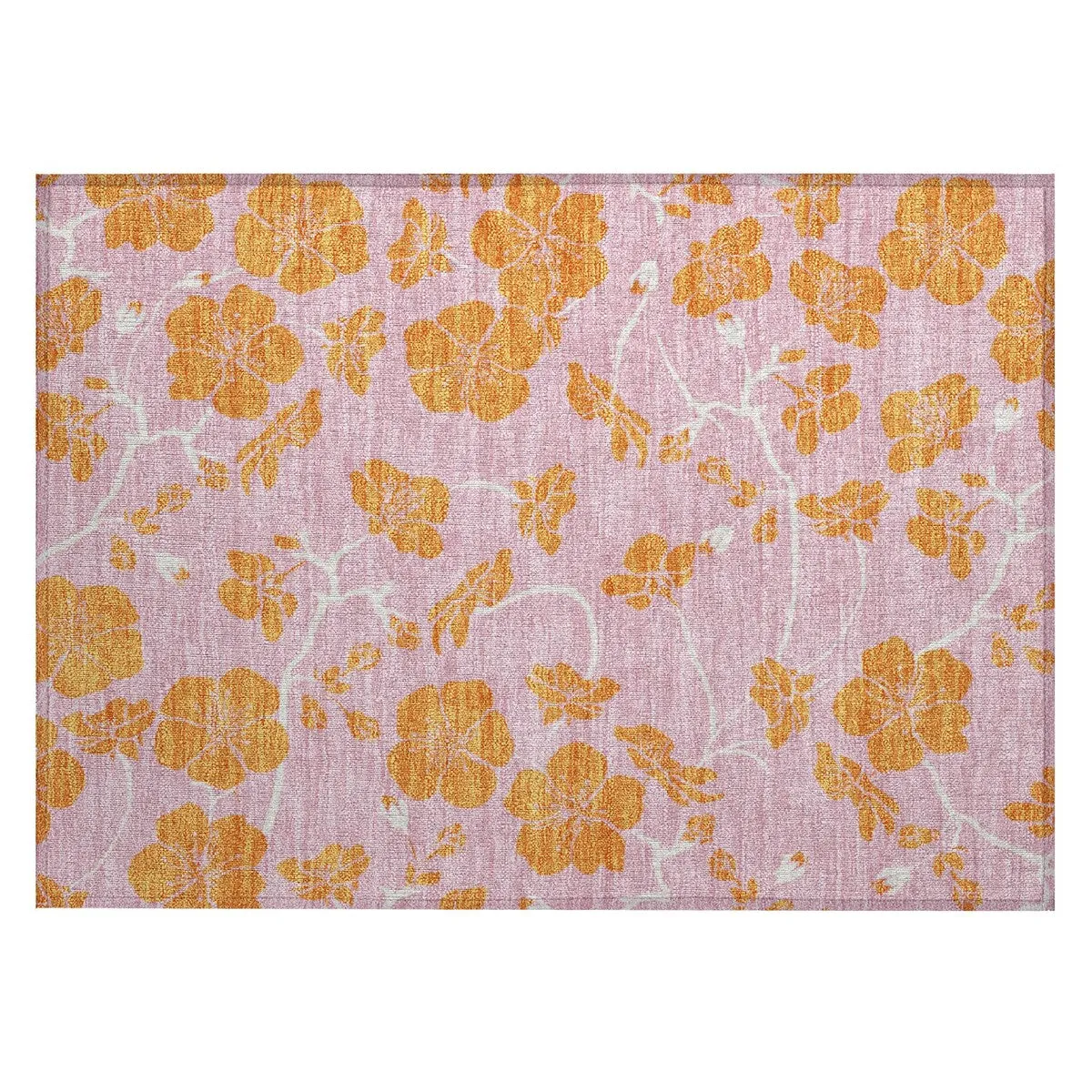 Machine Washable Indoor/ Outdoor Floral Zen Chantille Rug