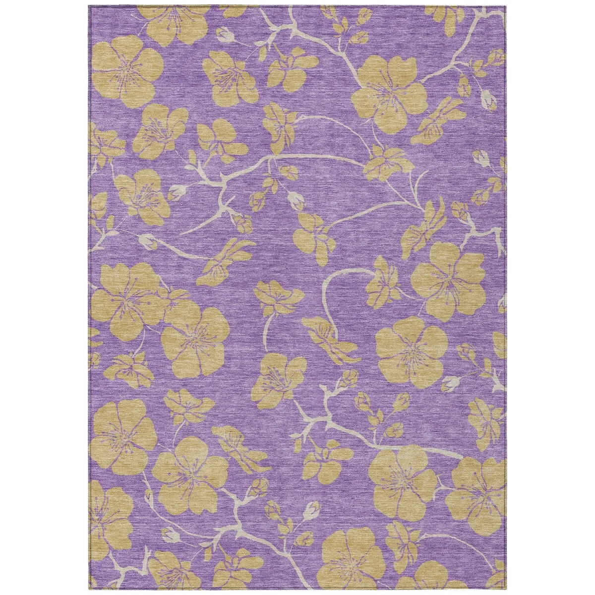 Machine Washable Indoor/ Outdoor Floral Zen Chantille Rug