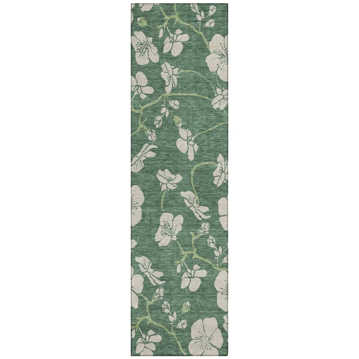 Machine Washable Indoor/ Outdoor Floral Zen Chantille Rug