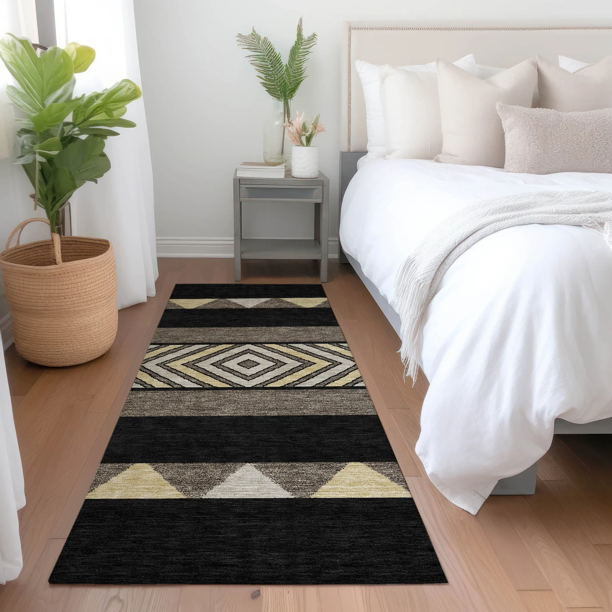 Machine Washable Indoor/ Outdoor Global Boho Chantille Rug